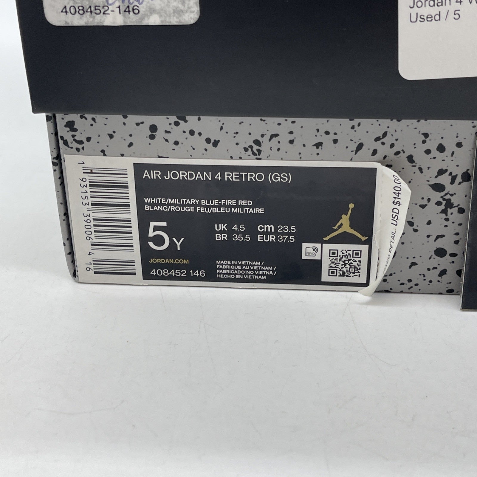 Size 5Y - Jordan 4 Retro SE Mid What The 4 White Leather (408452-146)