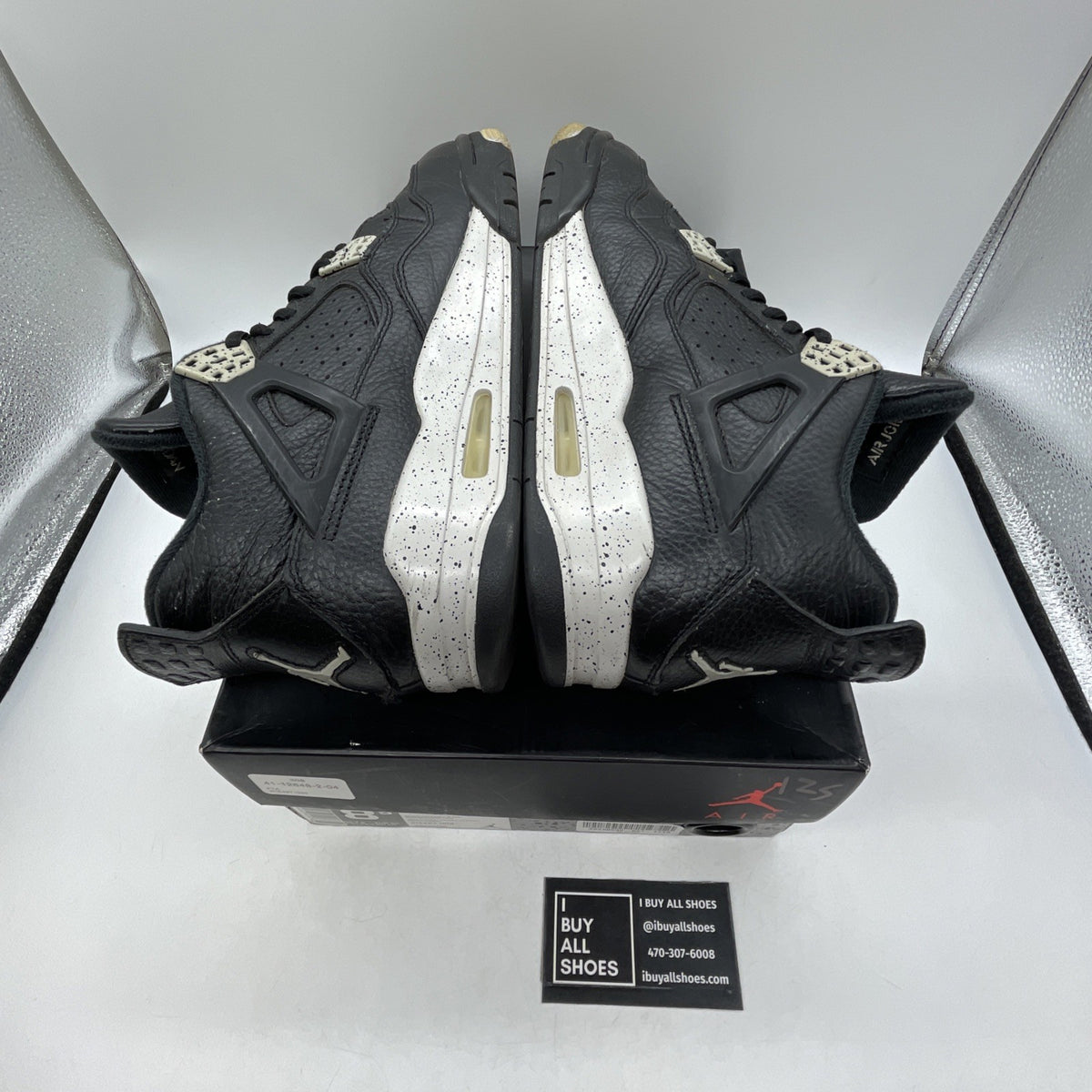 Size 8.5 - Air Jordan 4 Retro LS oreo 2015 (314254-003)
