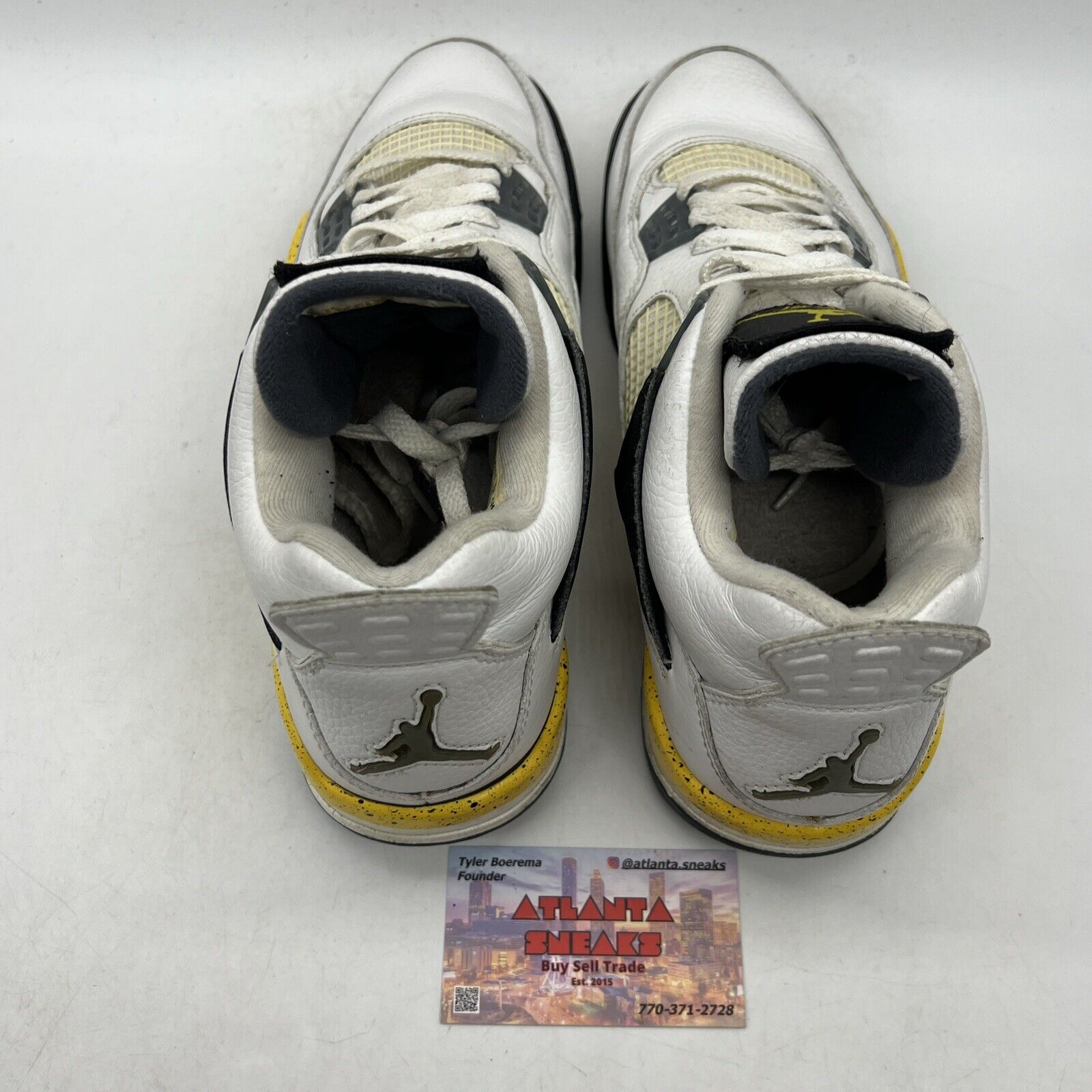 Size 10.5 - Air Jordan 4 Retro LS Tour Yellow White Leather Black (314254-171)