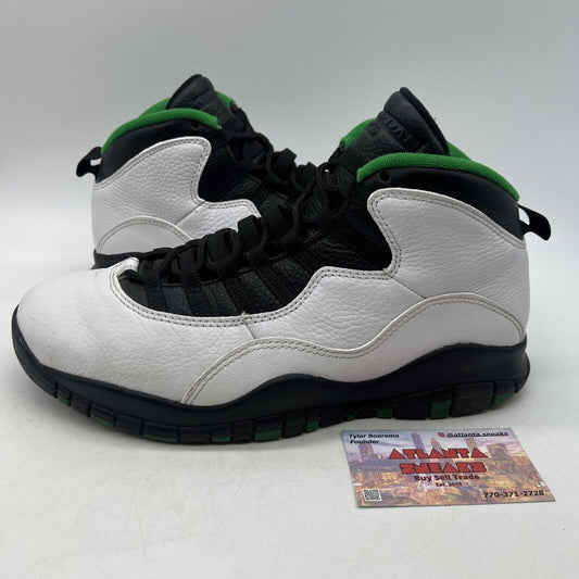 Size 8.5 - Air Jordan 10 Retro 2019 Seattle White Black Green Leather 310805-137