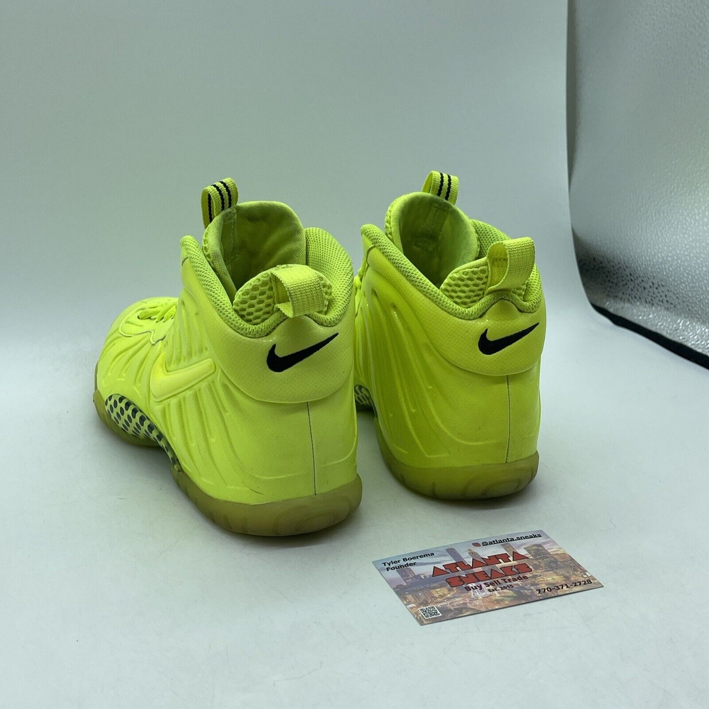 Size 6 (GS) - Nike Little Posite One Mid Volt Neon Green Black (CW1593-702)