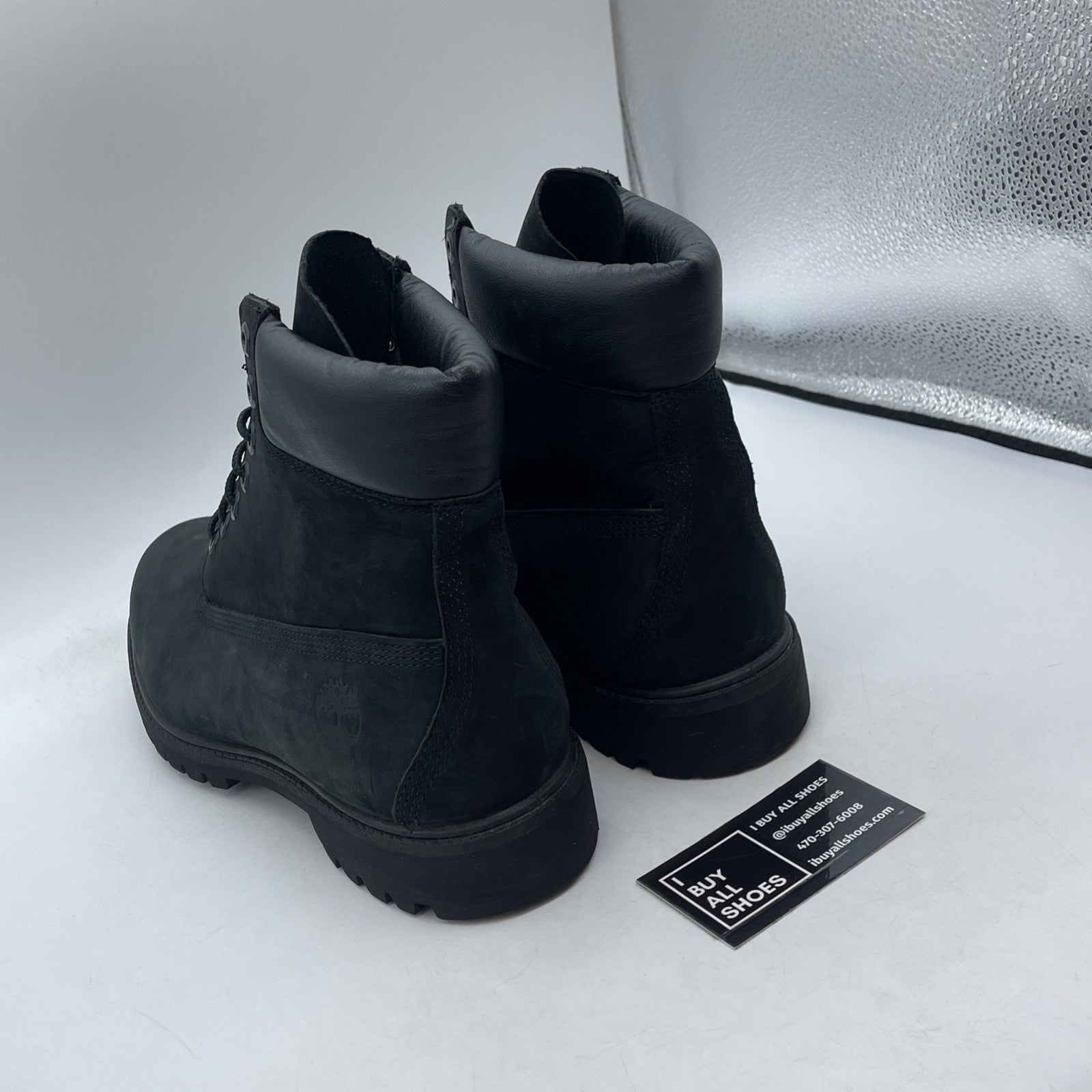 Size 10 - TIMBERLAND 6” Premium Boot Black Nubuck Suede Leather (10073)