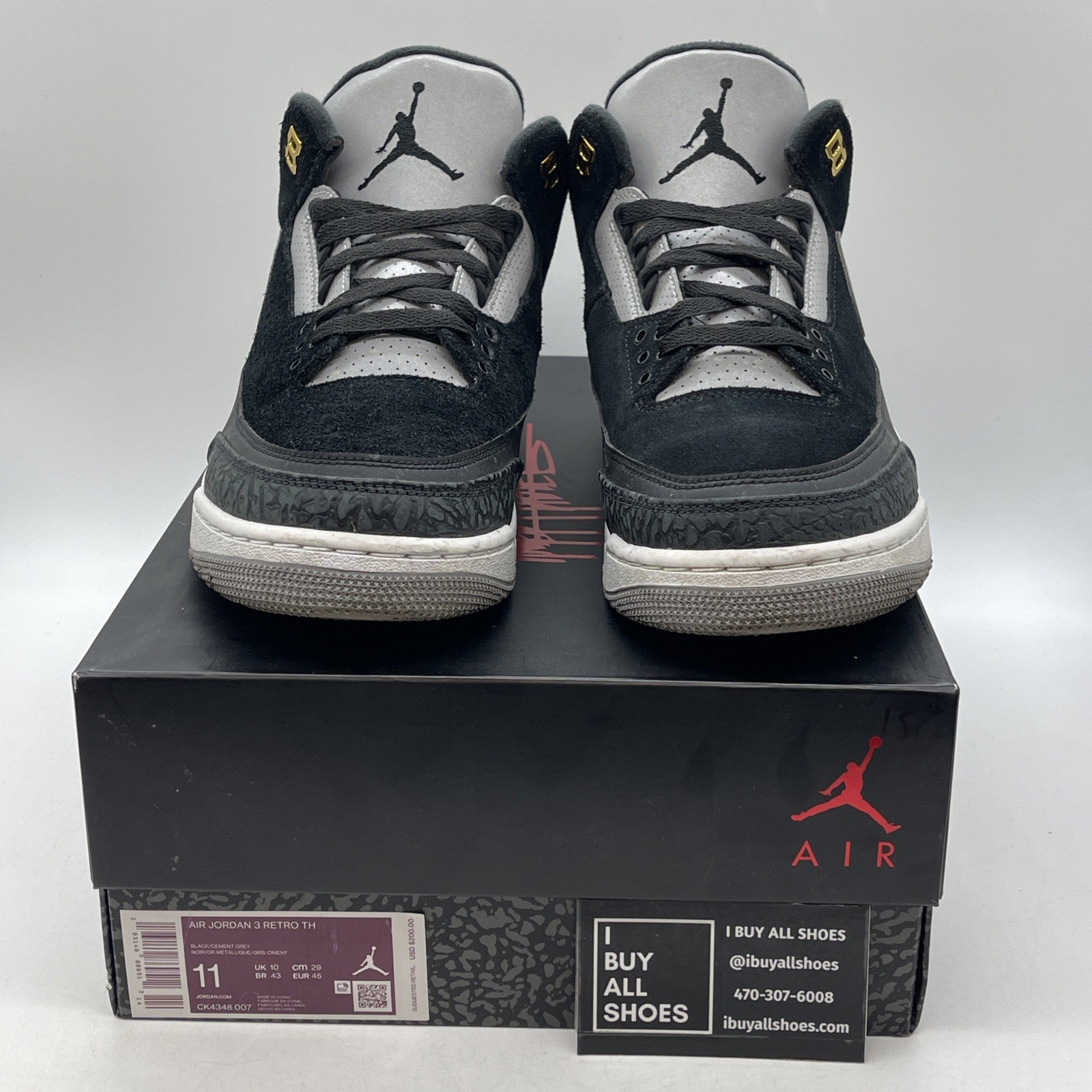 Size 11 - Air Jordan 3 Retro Tinker SP Black Cement 2019 (CK4348-007)