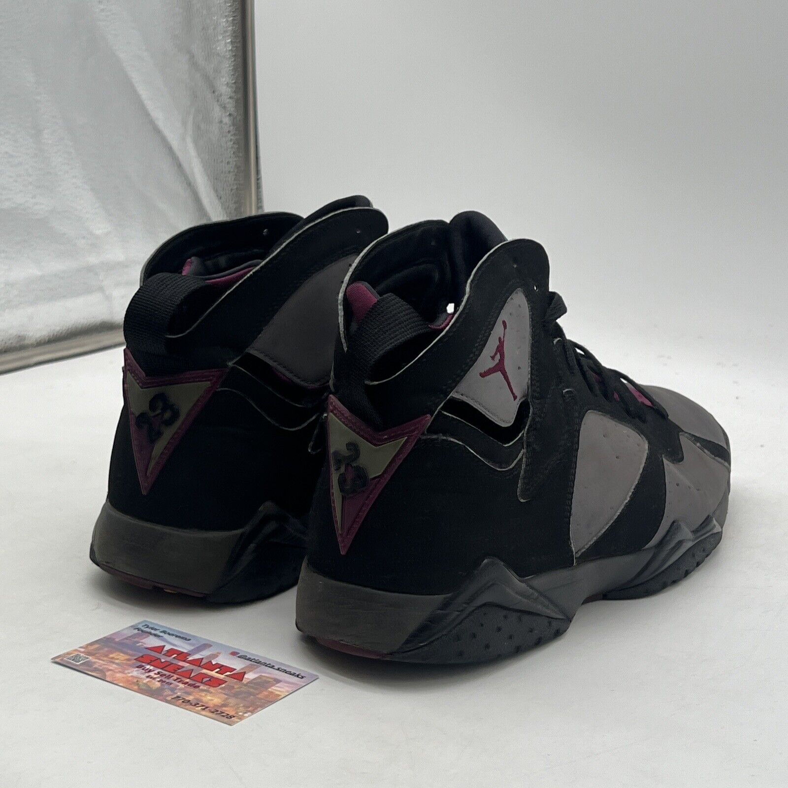 Size 10.5 - Jordan 7 Retro Bordeaux 2015 Black Grey Suede  (304775-034)