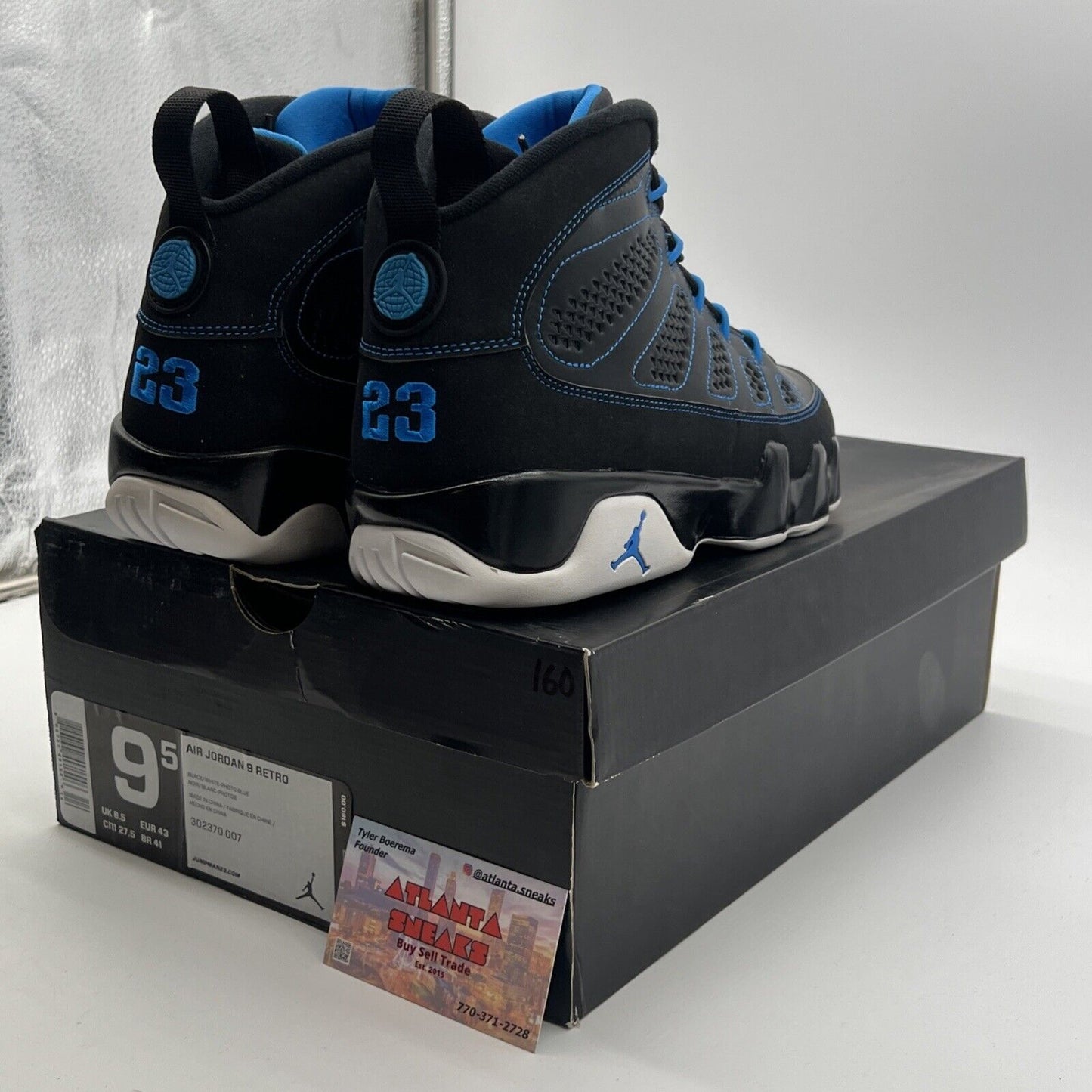 Size 9.5 - Air Jordan 9 Retro Photo Blue (302370-007)