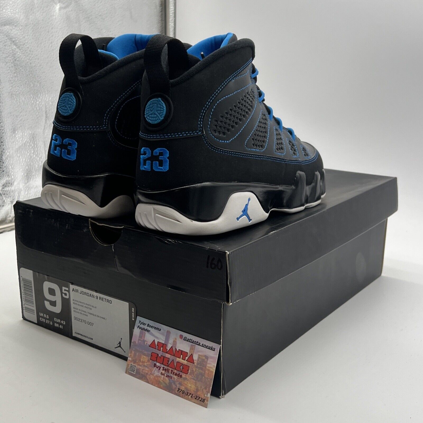 Size 9.5 - Air Jordan 9 Retro Photo Blue (302370-007)