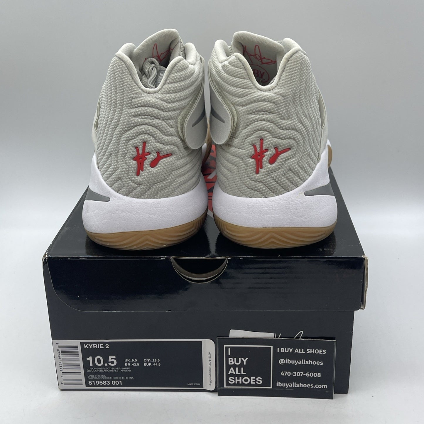 Size 10.5 - Nike Kyrie 2 Summer Grey Suede Leather  (819583-001)
