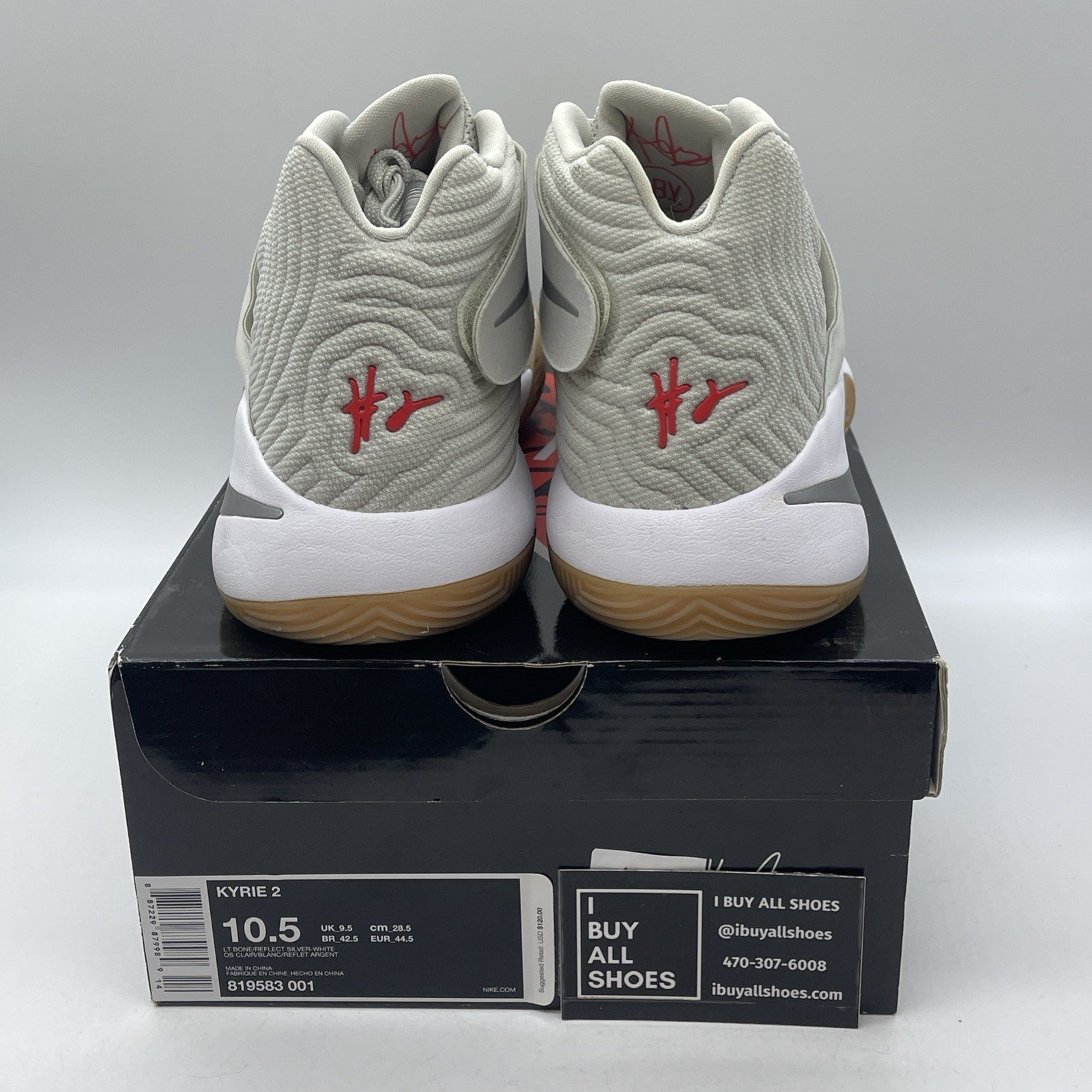 Size 10.5 - Nike Kyrie 2 Summer Grey Suede Leather  (819583-001)
