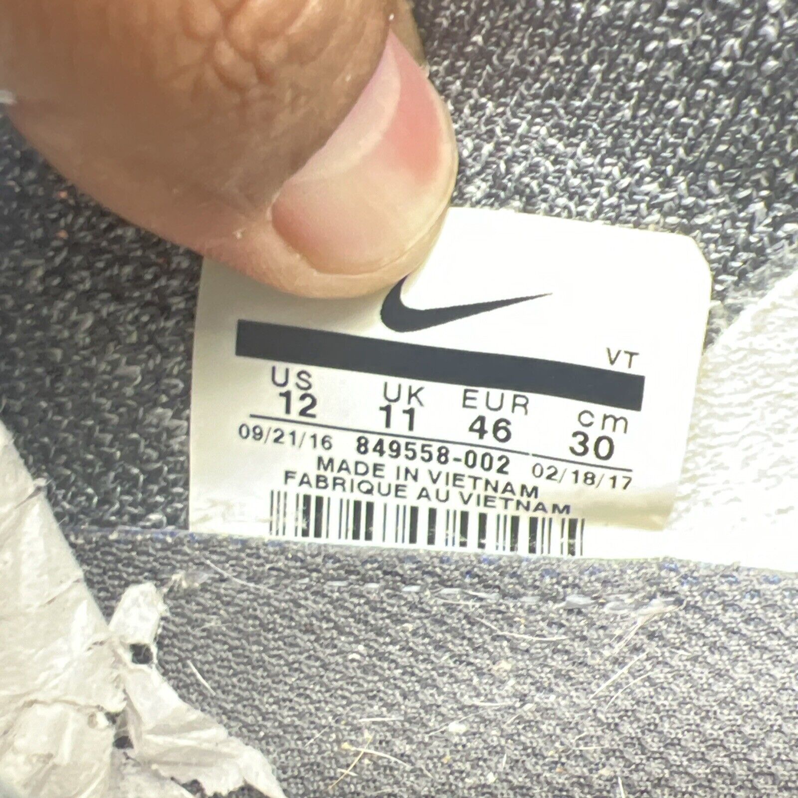 Size 12 - Nike Air VaporMax Asphalt Grey (849558-002)