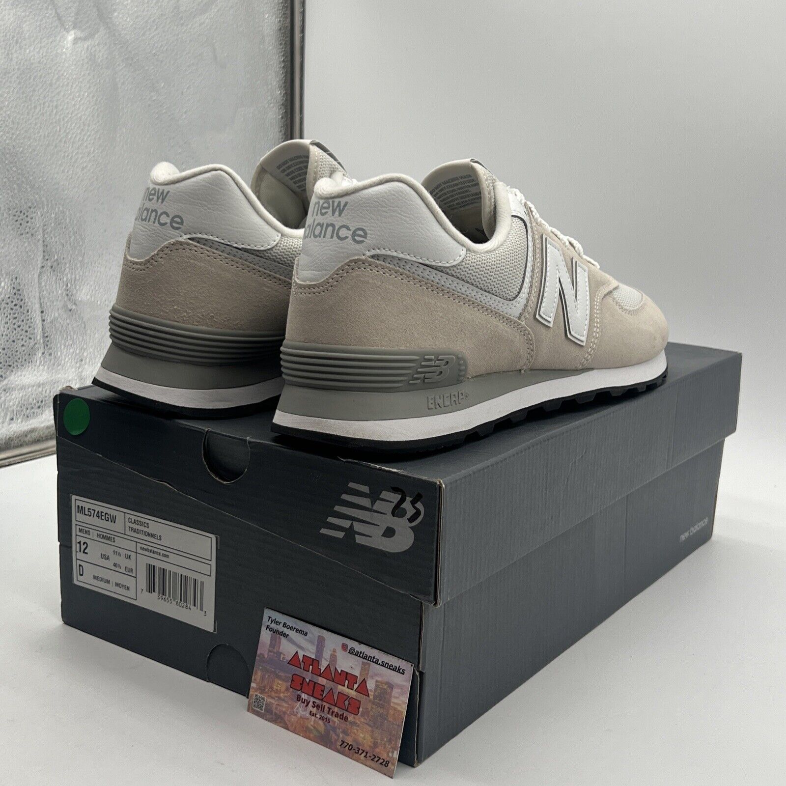 Size 12 - New Balance 574 Grey Nimbus Cloud Suede Leather (ML574EGW)