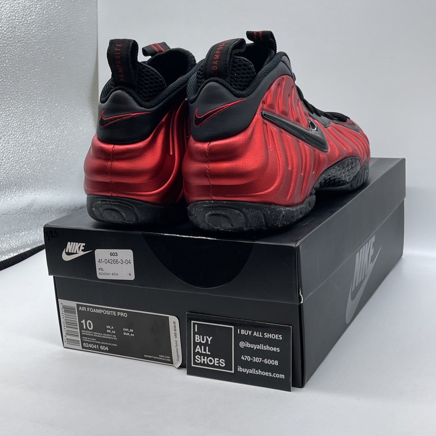 Size 10 - Nike Air Foamposite Pro University Red