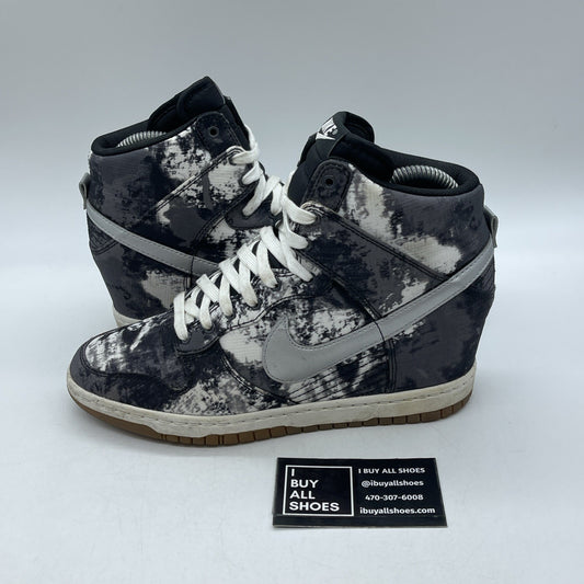 Size 9W - Nike Dunk Sky Print High Black White Silver Leather (543258-004)