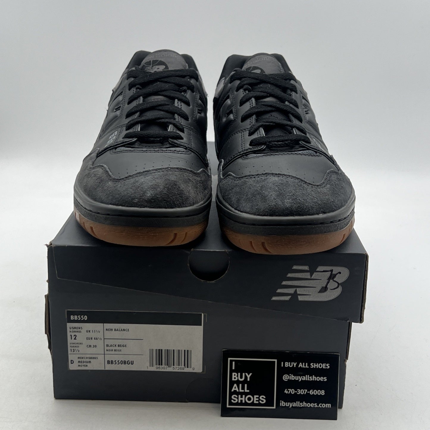 Size 12 - New Balance 550 Black Gum (BB550BGU)