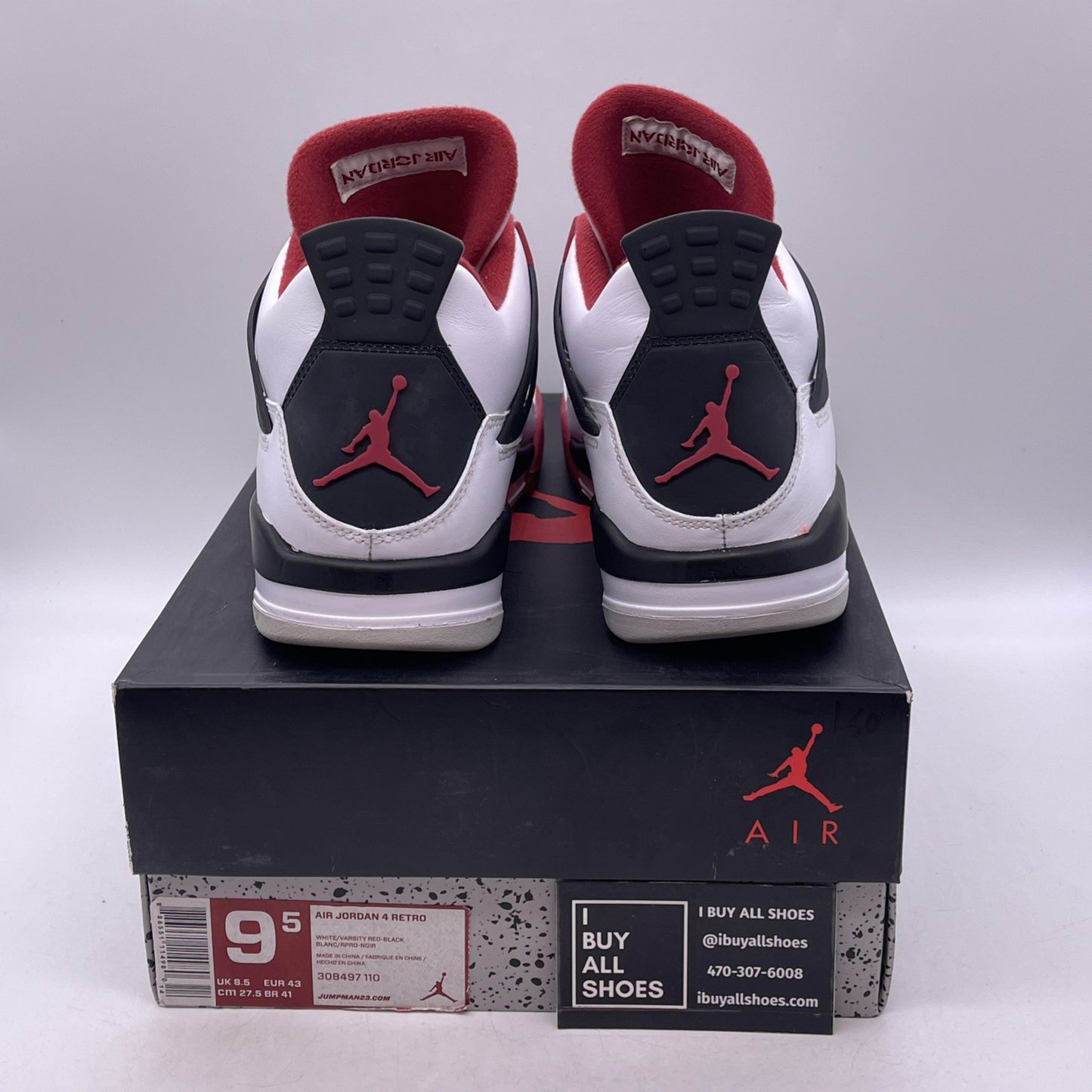 Size 9.5 - Air Jordan 4 Retro Fire Red 2012 (308497-110)