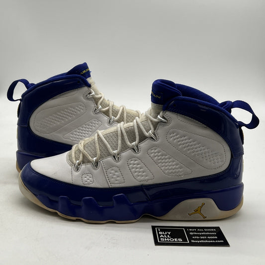 Size 12.5 - Air Jordan 9 Retro Kobe Blue White Yellow Leather (302370-121)