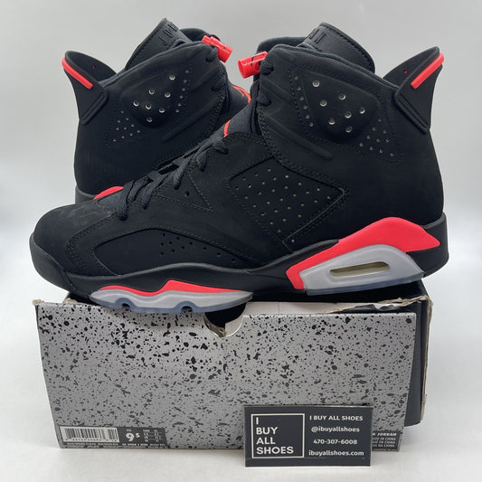 Size 9.5 - Air Jordan 6 Retro Infrared Black 2014 (384664-023)