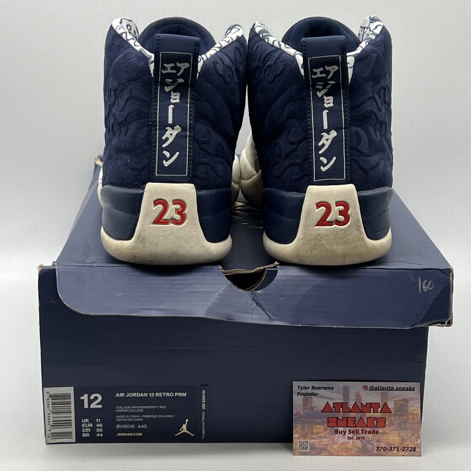 Size 12 - Air Jordan 12 Retro International Flight Navy White Suede (BV8016-445)