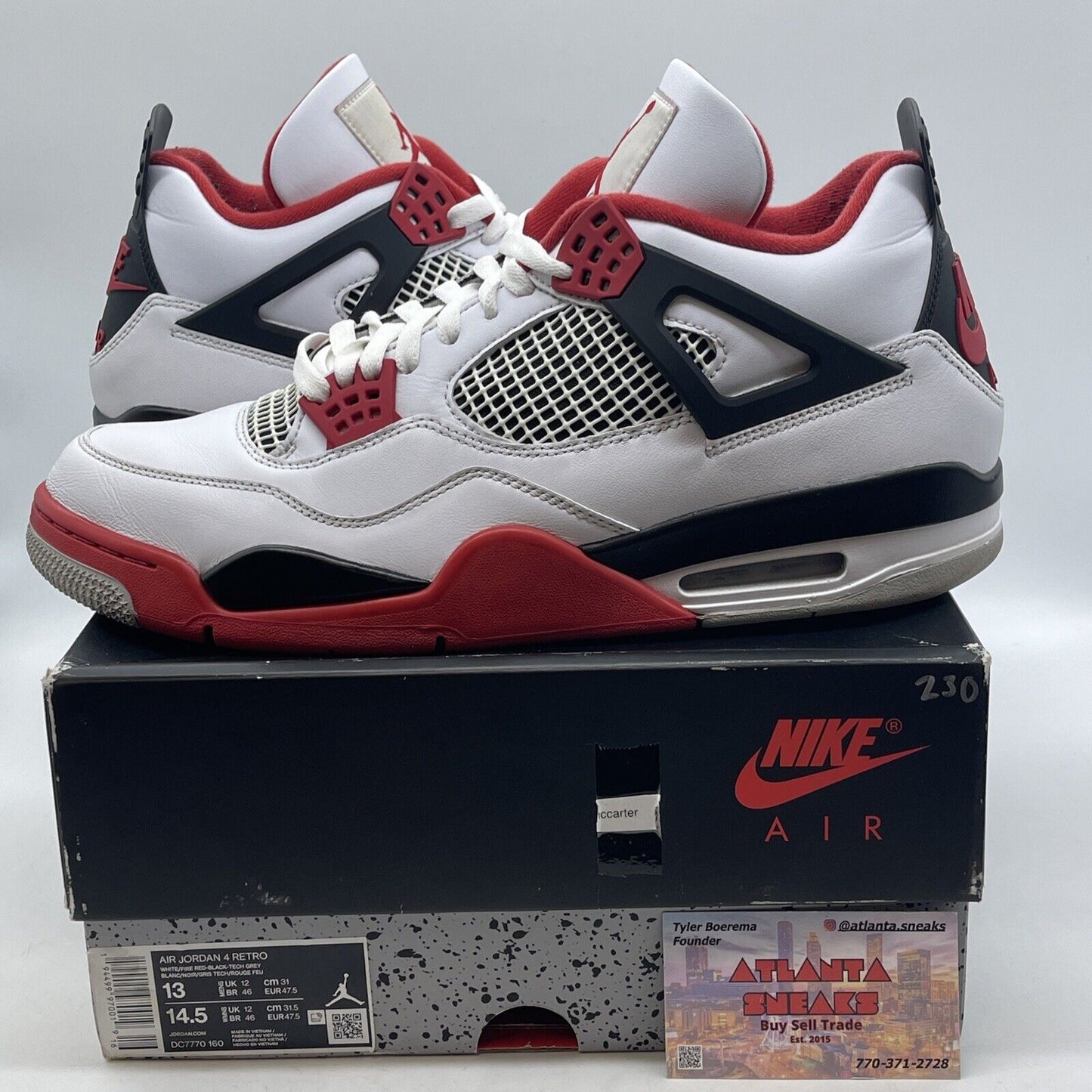 Size 13 - Jordan 4 Retro OG Mid Fire Red White Black (DC7770-160)