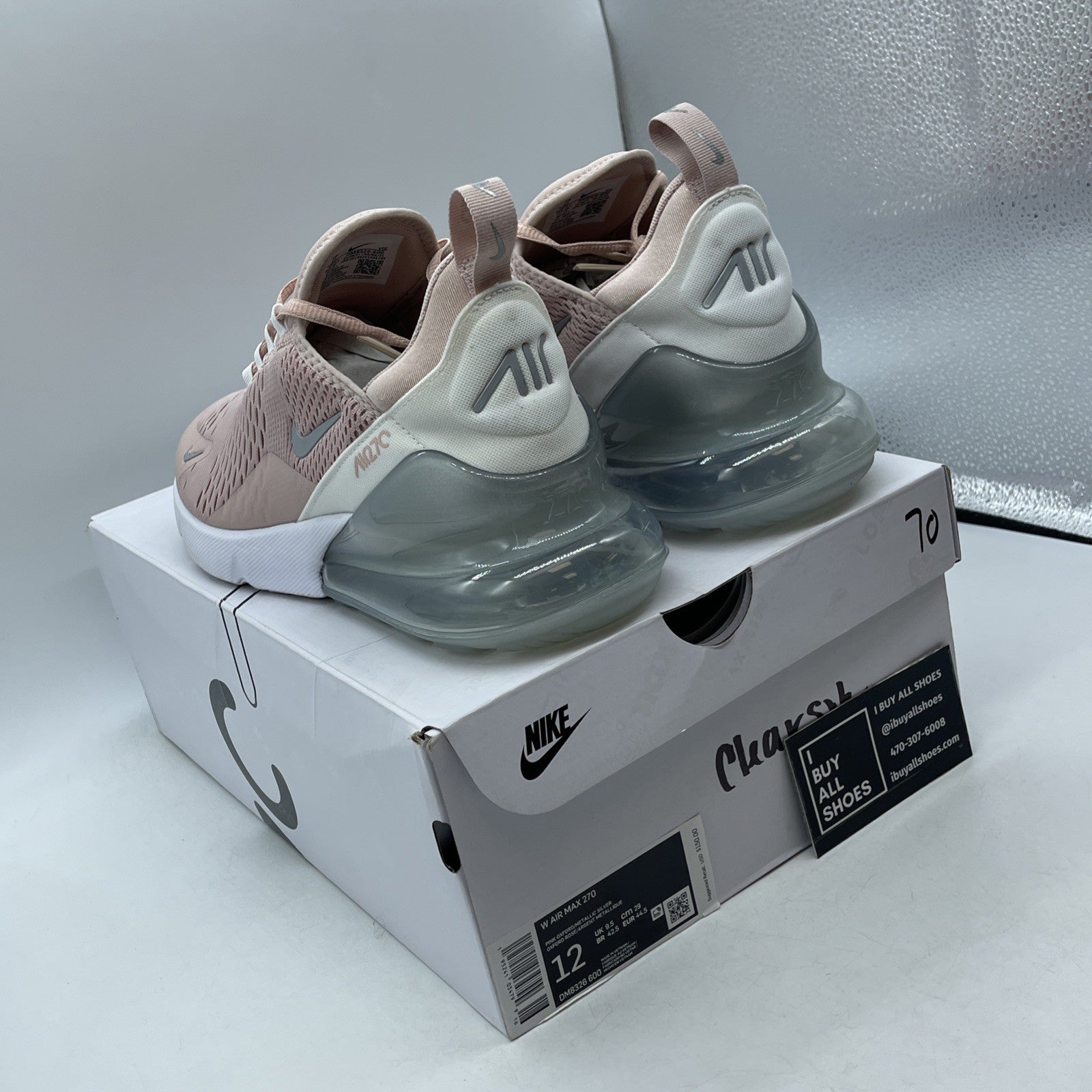Size 12W - Nike Air Max 270 Pink Oxford Metallic Silver (DM8326-600)