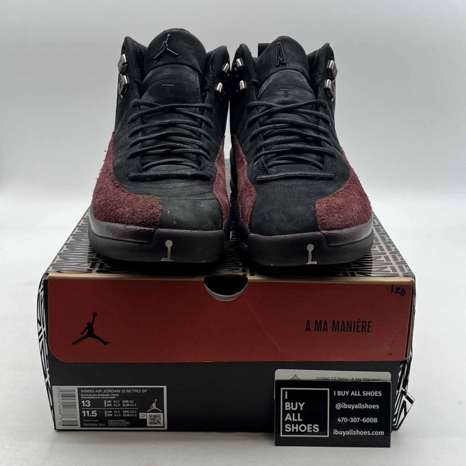 Size 13 - Air Jordan 12 Retro SP x A Ma Maniere Mid Black W (DV6989-001)
