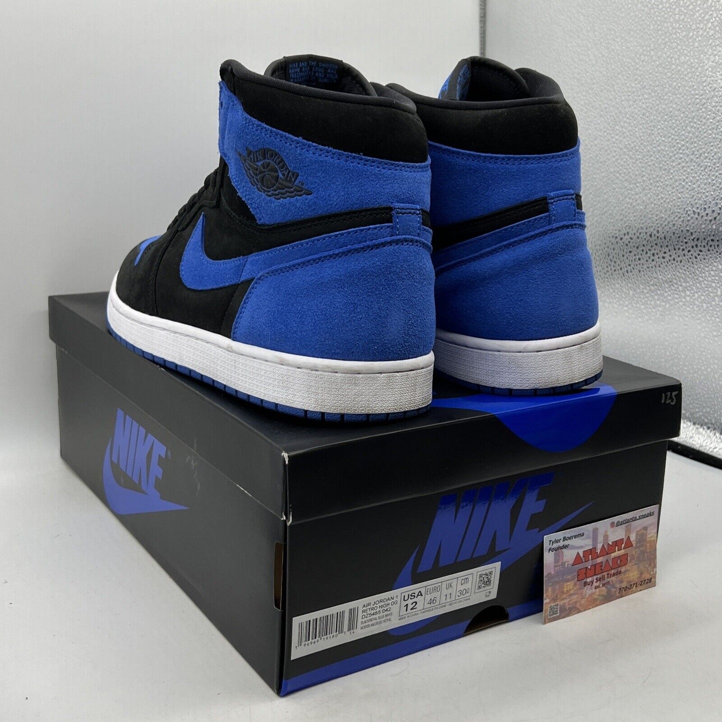 Size 12 - Jordan 1 Retro OG High Royal Reimagined Black Blue Suede (DZ5485-042)