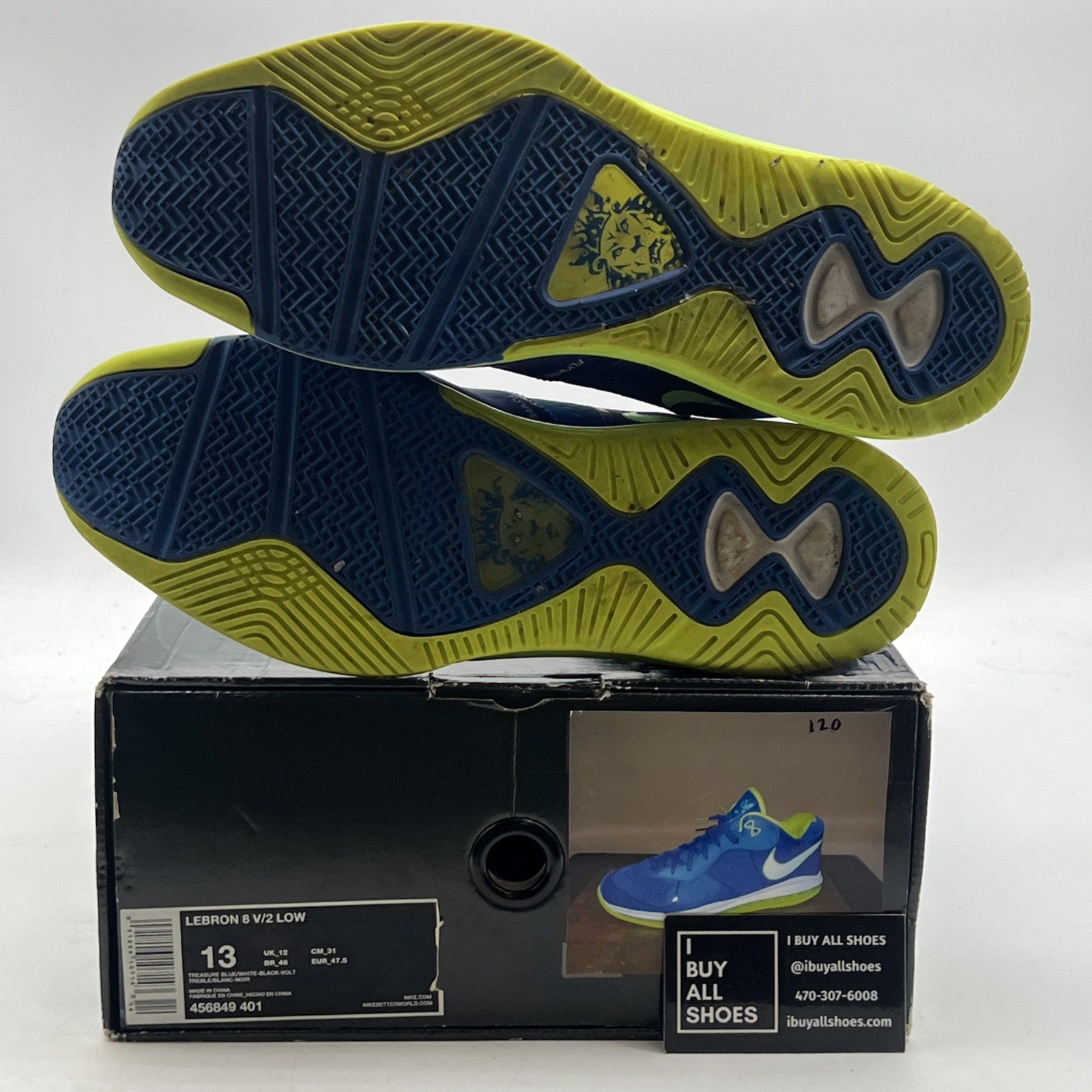 Size 13 - Nike LeBron 8 V/2 2011 Low Sprite (456849-401)