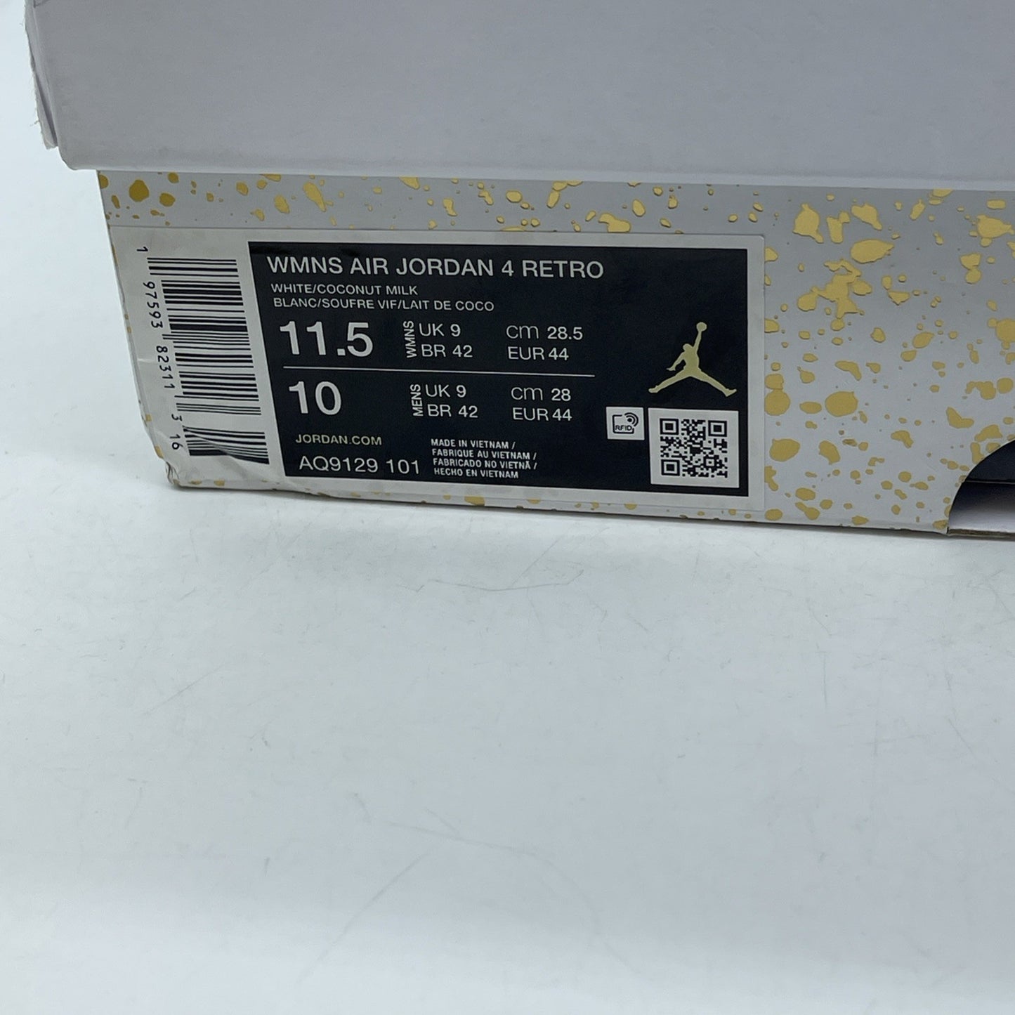 Size 11.5W - Air Jordan 4 Retro Vivid Sulfur (AQ9129-101h)
