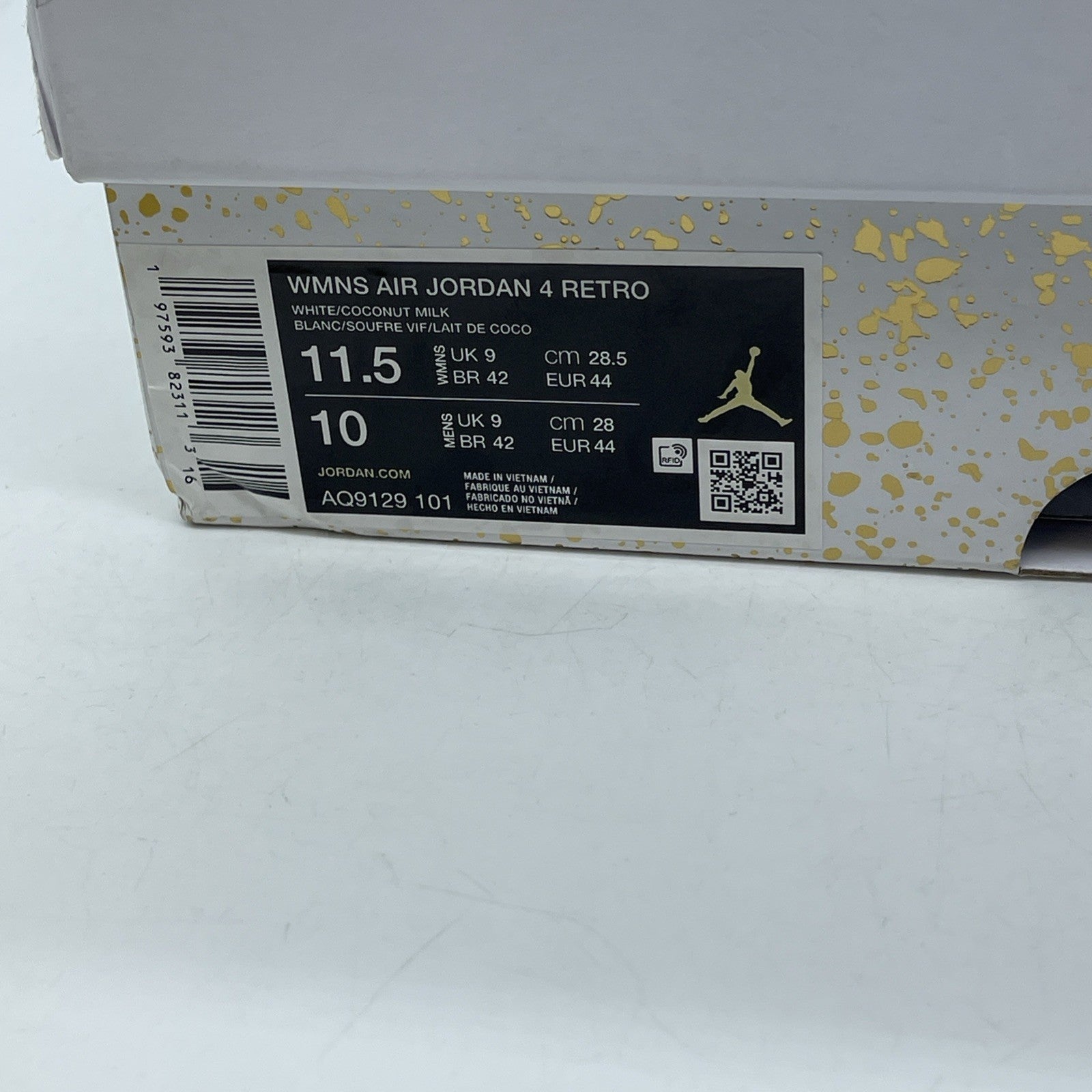 Size 11.5W - Air Jordan 4 Retro Vivid Sulfur (AQ9129-101h)