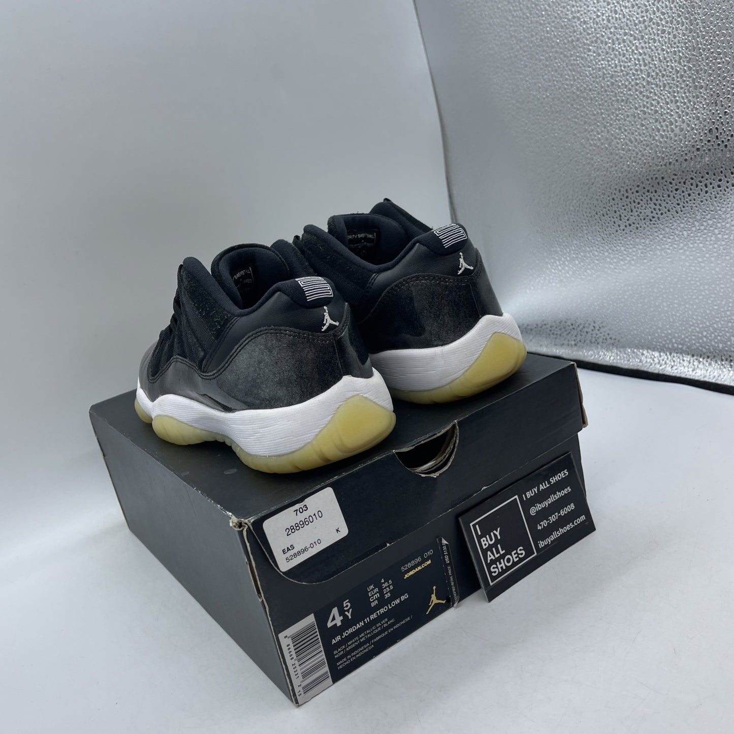 Size 4.5Y - Air Jordan 11 Retro Low Barons (528896-010)