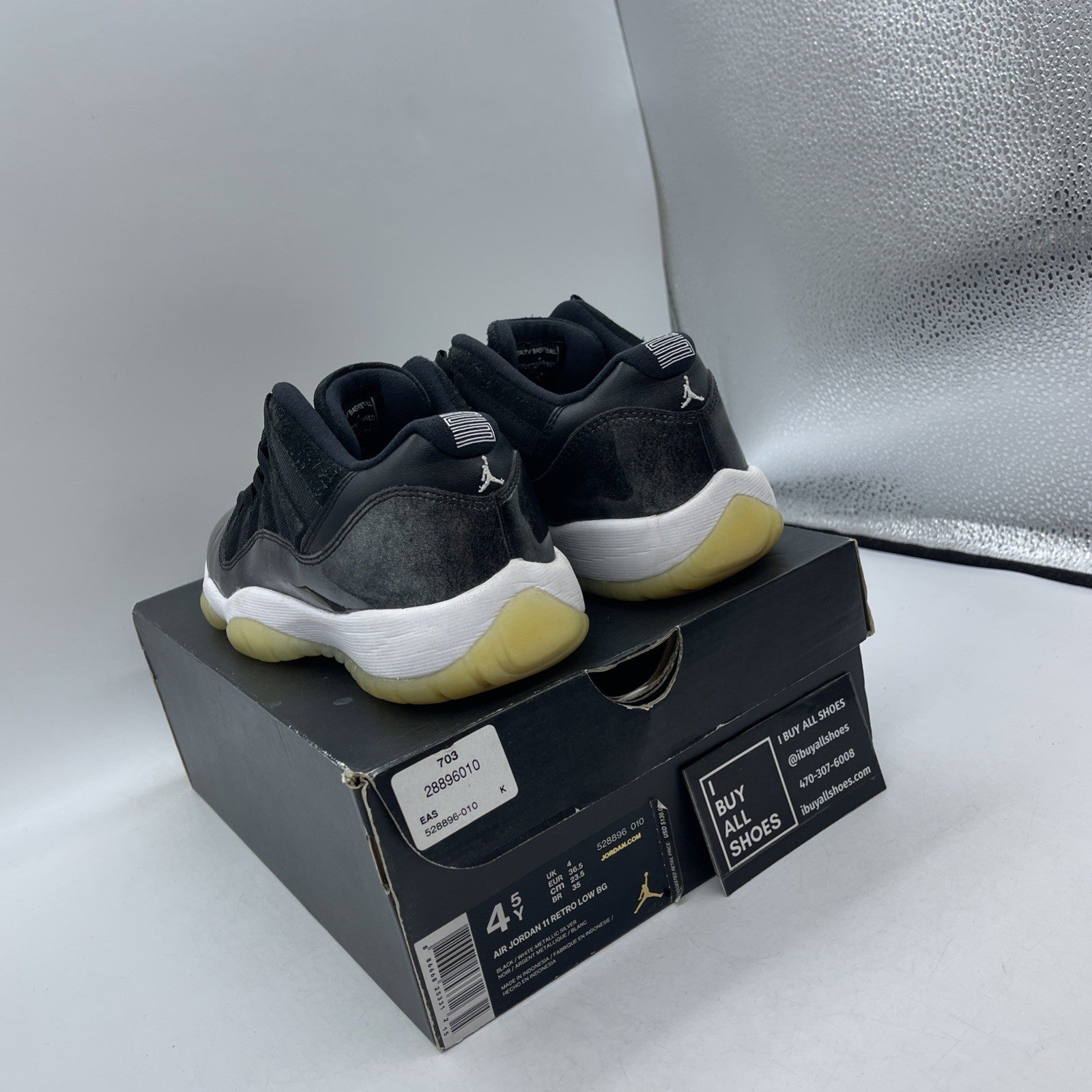 Size 4.5Y - Air Jordan 11 Retro Low Barons (528896-010)
