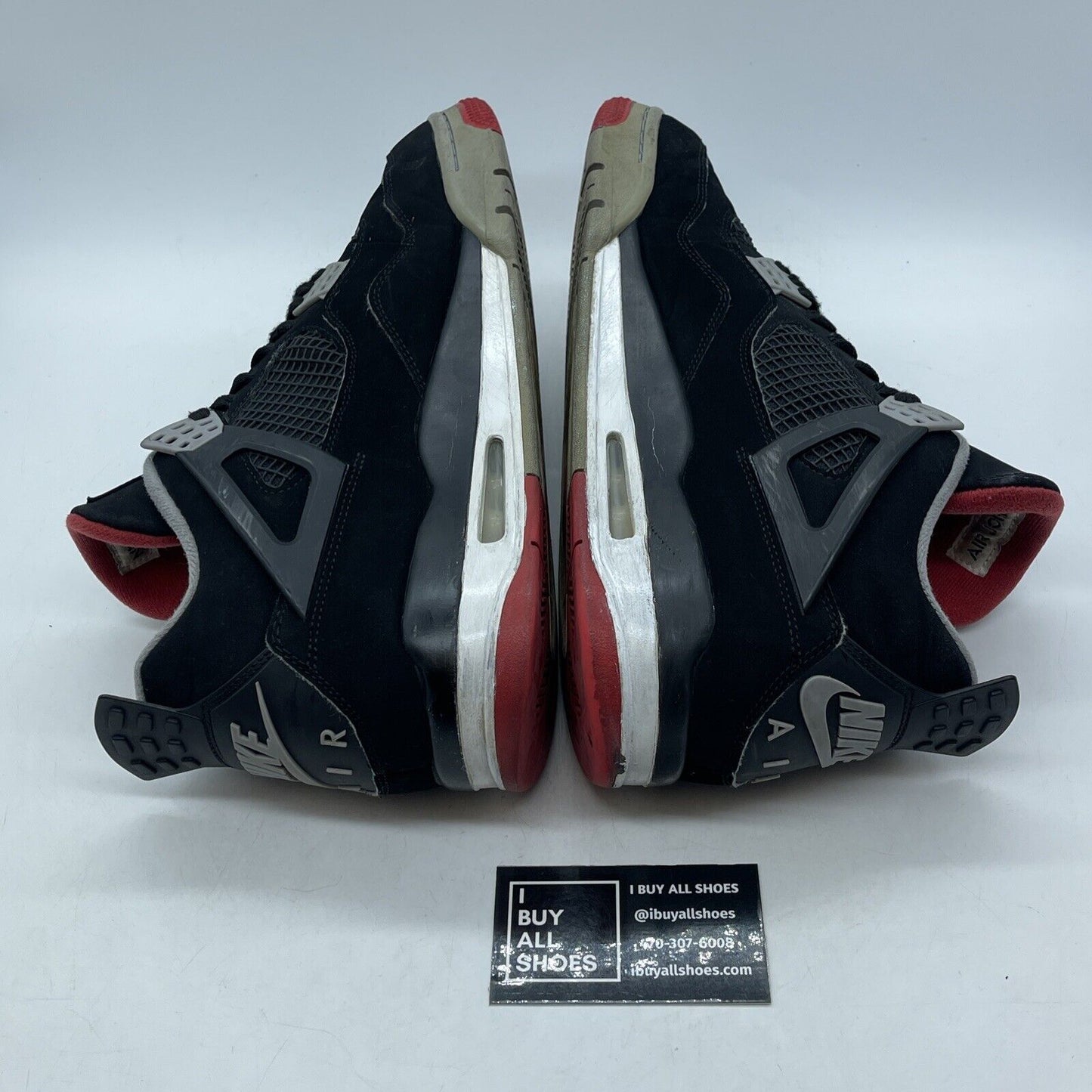 Size 12 - Jordan 4 Retro OG Mid Bred Black Grey Red Suede Rubber (308497–060)