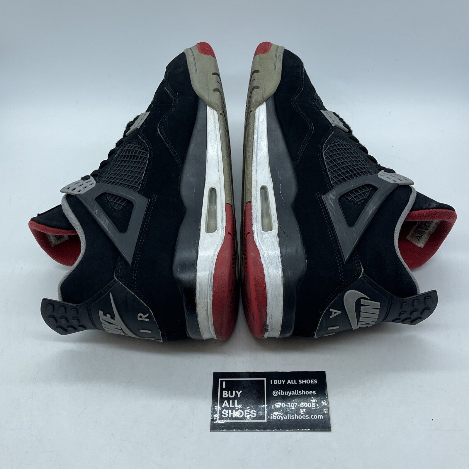 Size 12 - Jordan 4 Retro OG Mid Bred Black Grey Red Suede Rubber (308497–060)