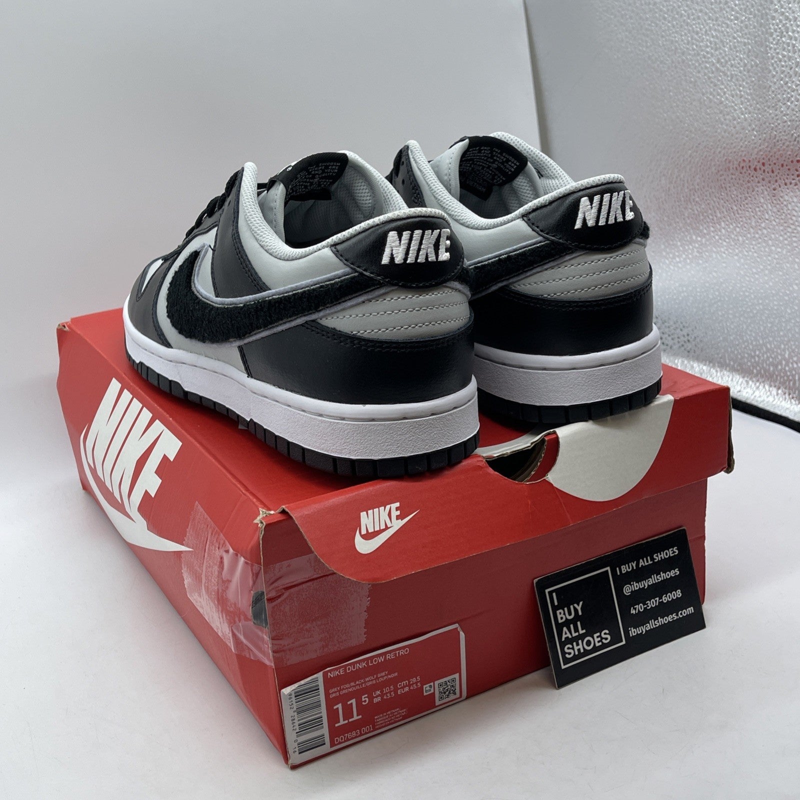 Size 11.5 - Nike Dunk Low Chenille Swoosh - Grand Purple Black (DQ7683-001)
