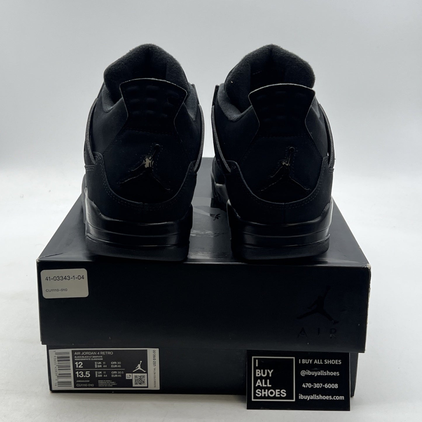 Size 12 - Air Jordan 4 Retro Mid Black Cat (CU1110-010)