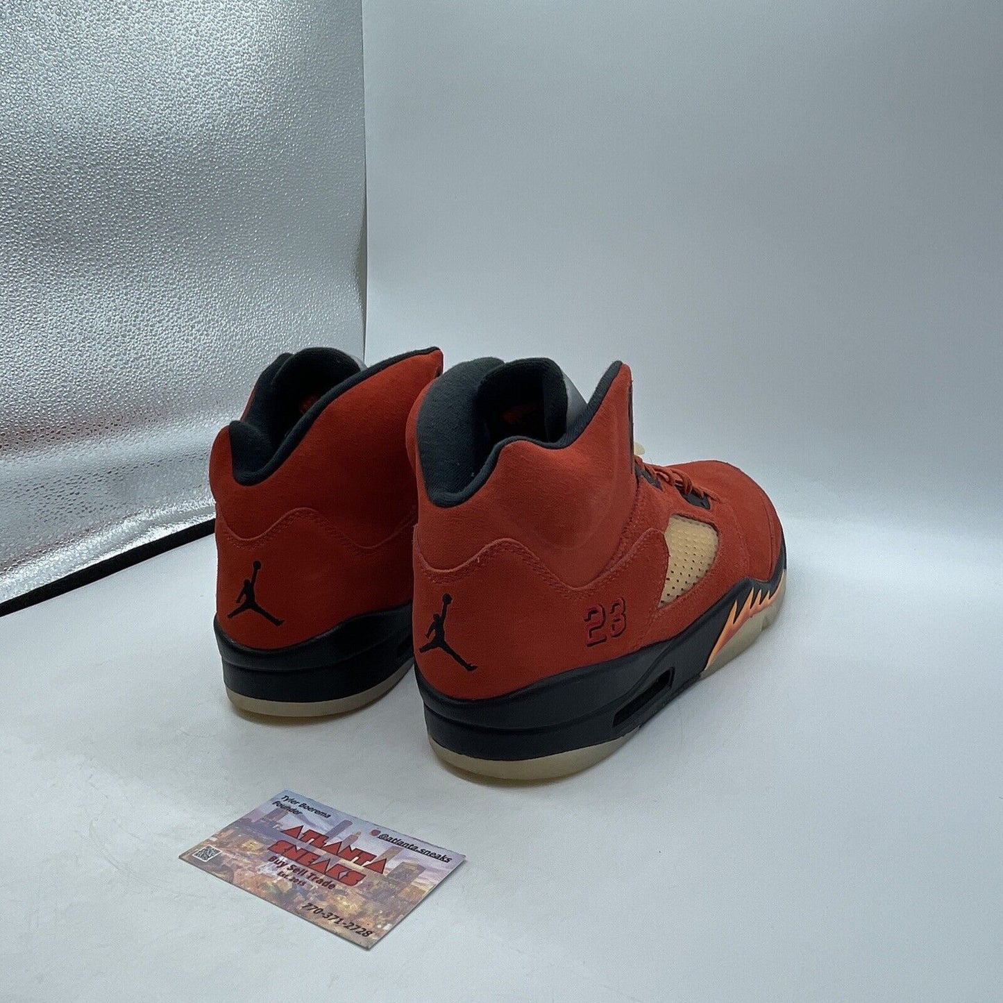 Size 12W - Air Jordan 5 Retro Dunk on Mars Orange Black Silver (DD9336-800)