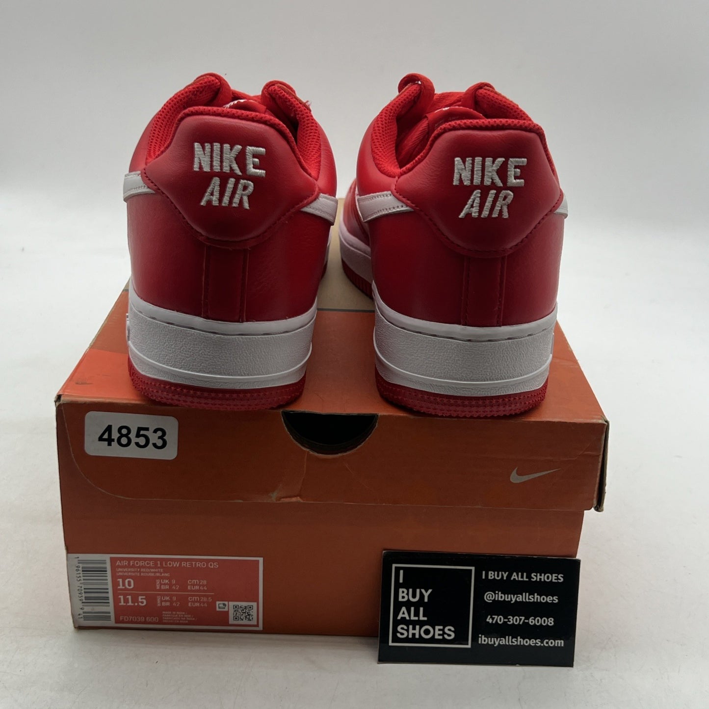 Size 10 - Nike Air Force 1 Low Color of the Month - University Red (FD7039-600)