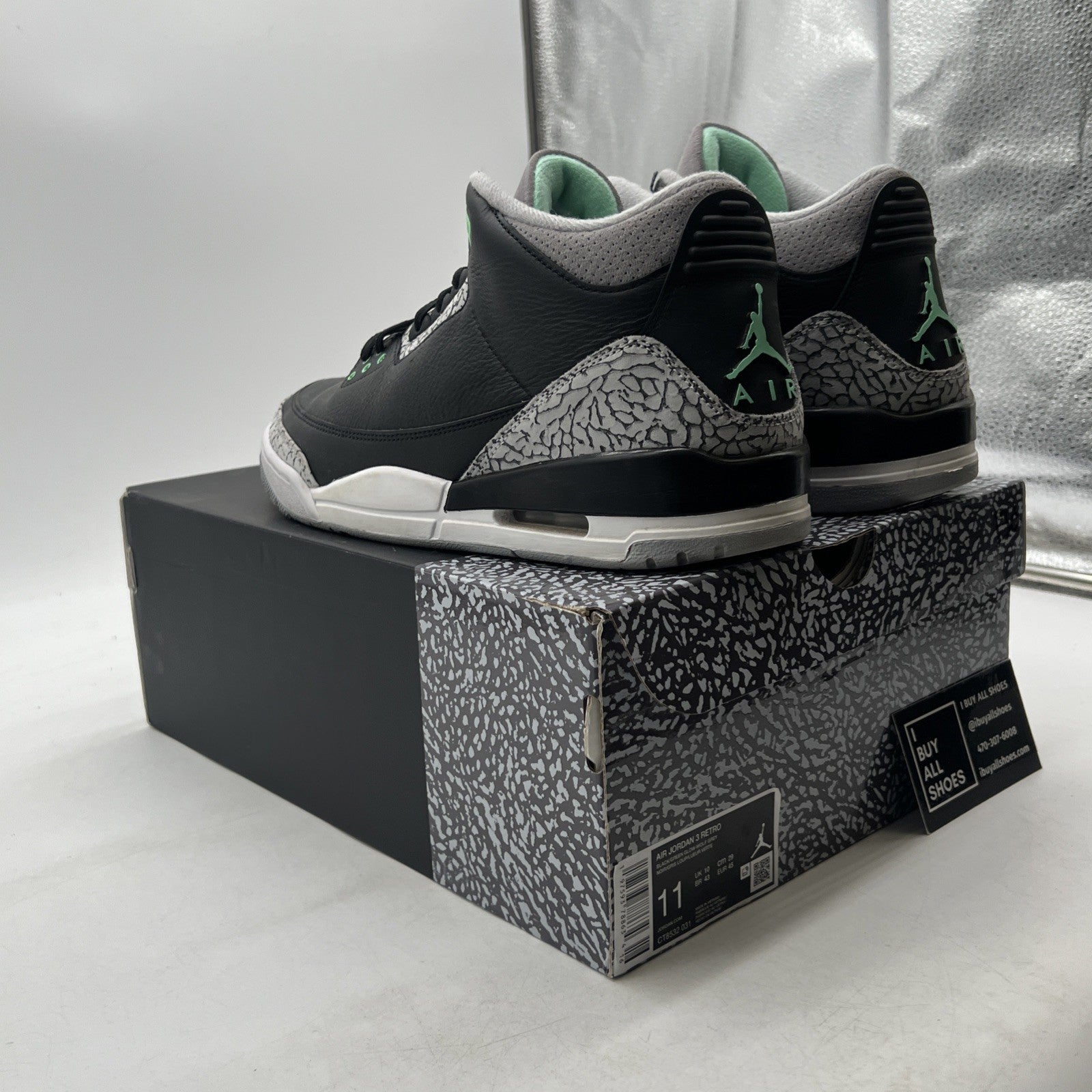 Size 11 - Air Jordan 3 Retro Green Glow (CT8532-031)