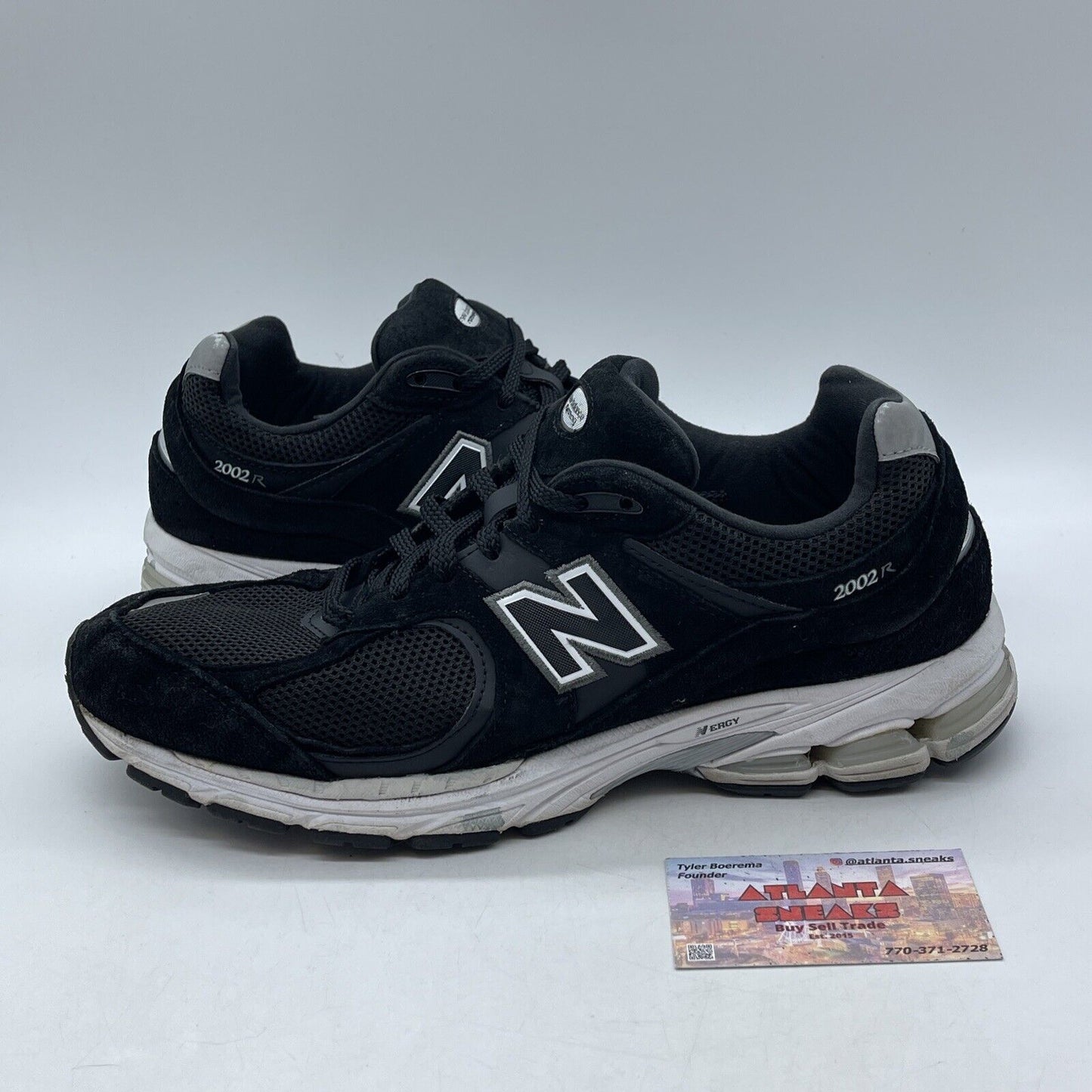 Size 11.5 - New Balance 2002R Black Grey White Leather Suede (M2002RJB)