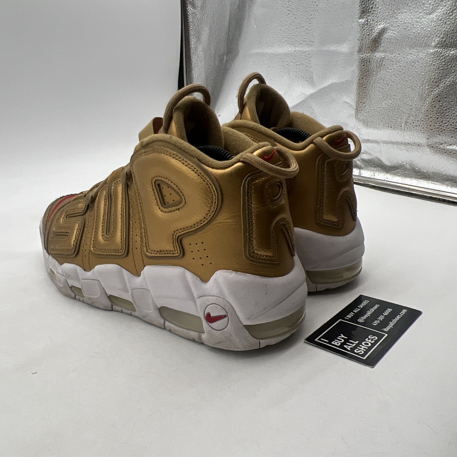 Size 9 - Nike Supreme x Air More Uptempo Metallic Gold (902290-700)