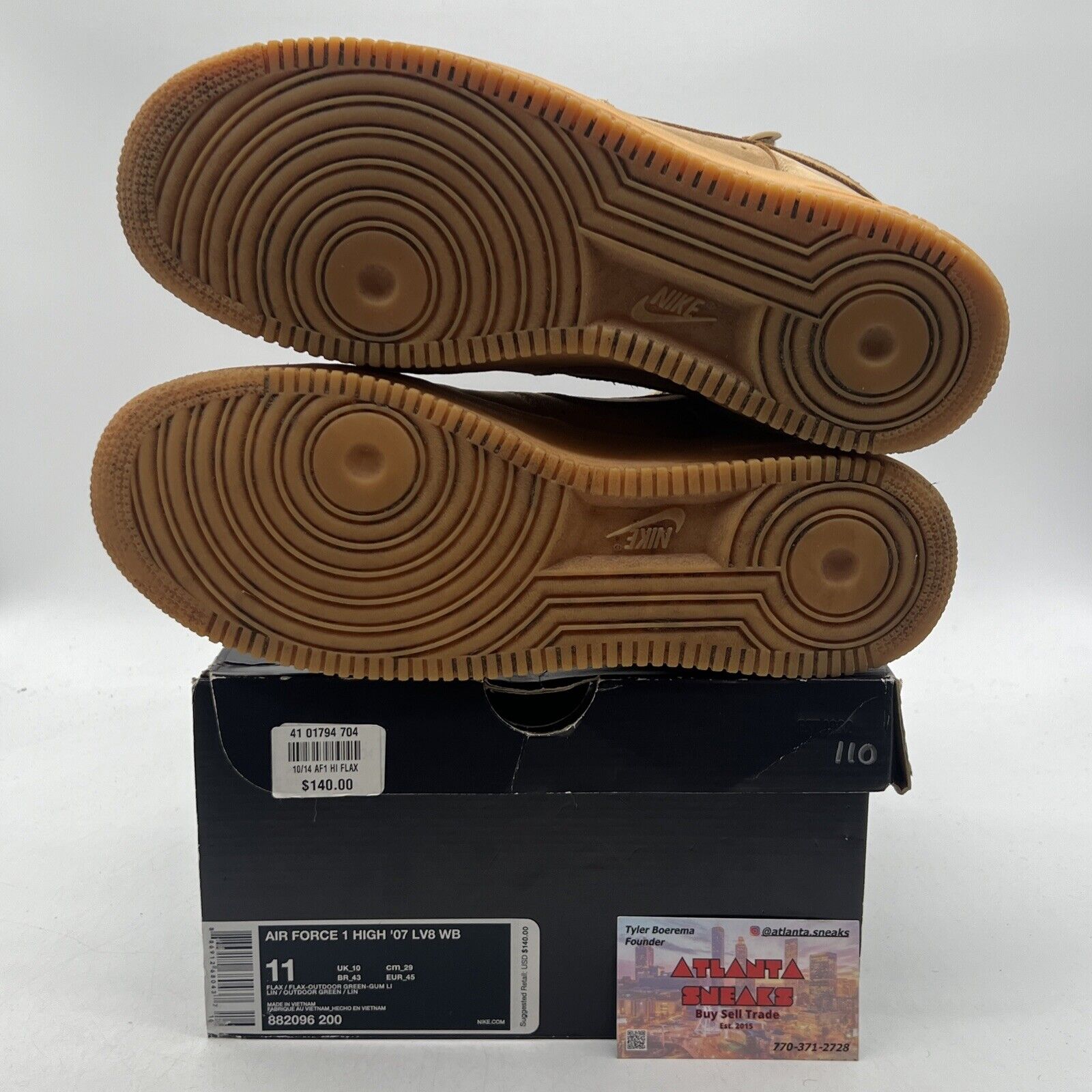 Size 11 - Nike Air Force 1 '07 LV8 WB High Flax Suede (882096-200)
