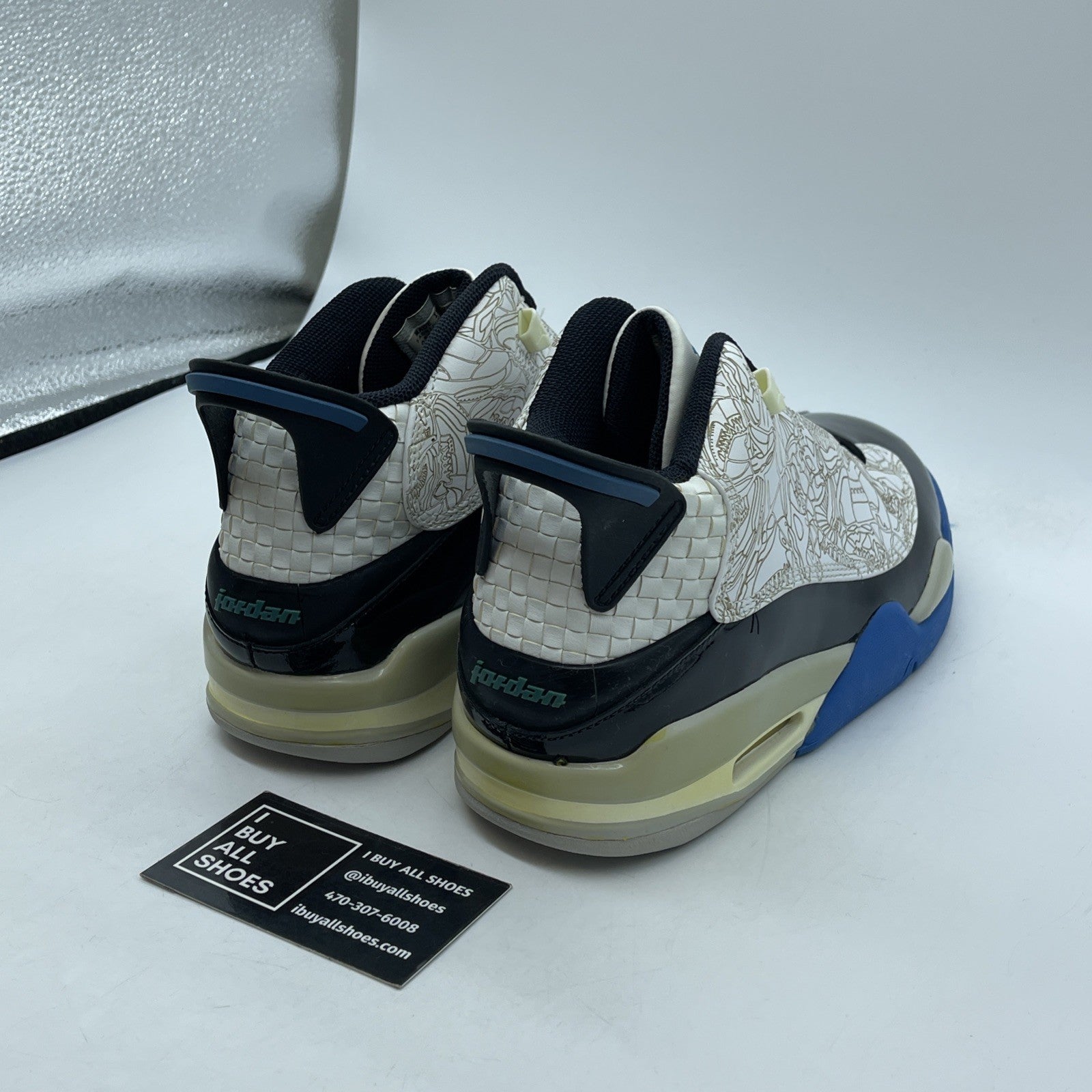 Size 7.5 - Air Jordan Dub-Zero Photo Blue Black White Leather (311046-102)
