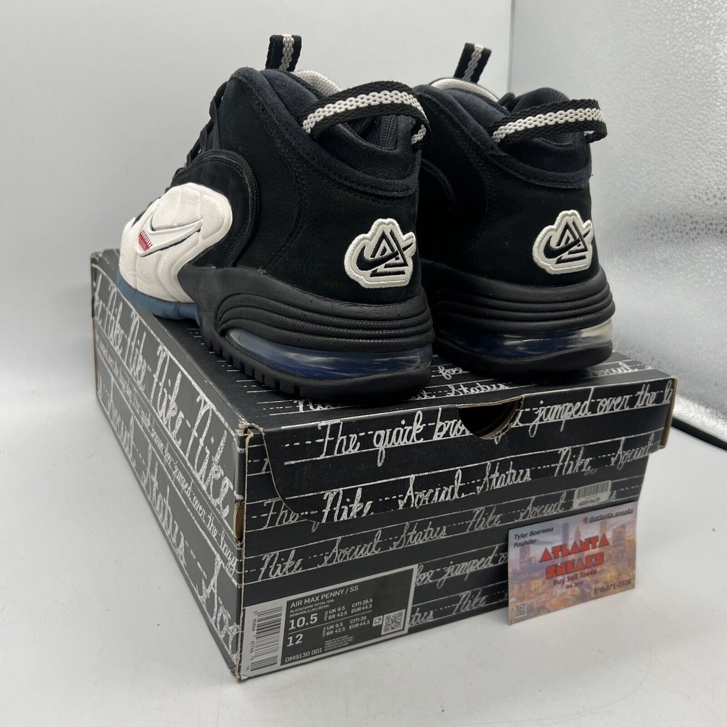 Size 10.5 - Nike Social Status x Air Max Penny 1 Recess - Black White Icey Suede