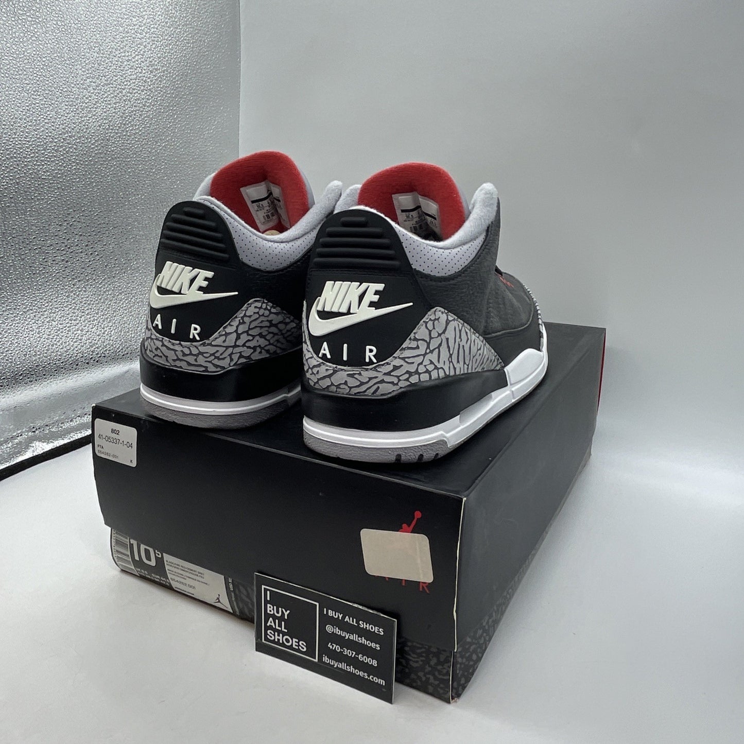 Size 10.5 - Air Jordan 3 Retro OG Mid Black Cement (854262-001)