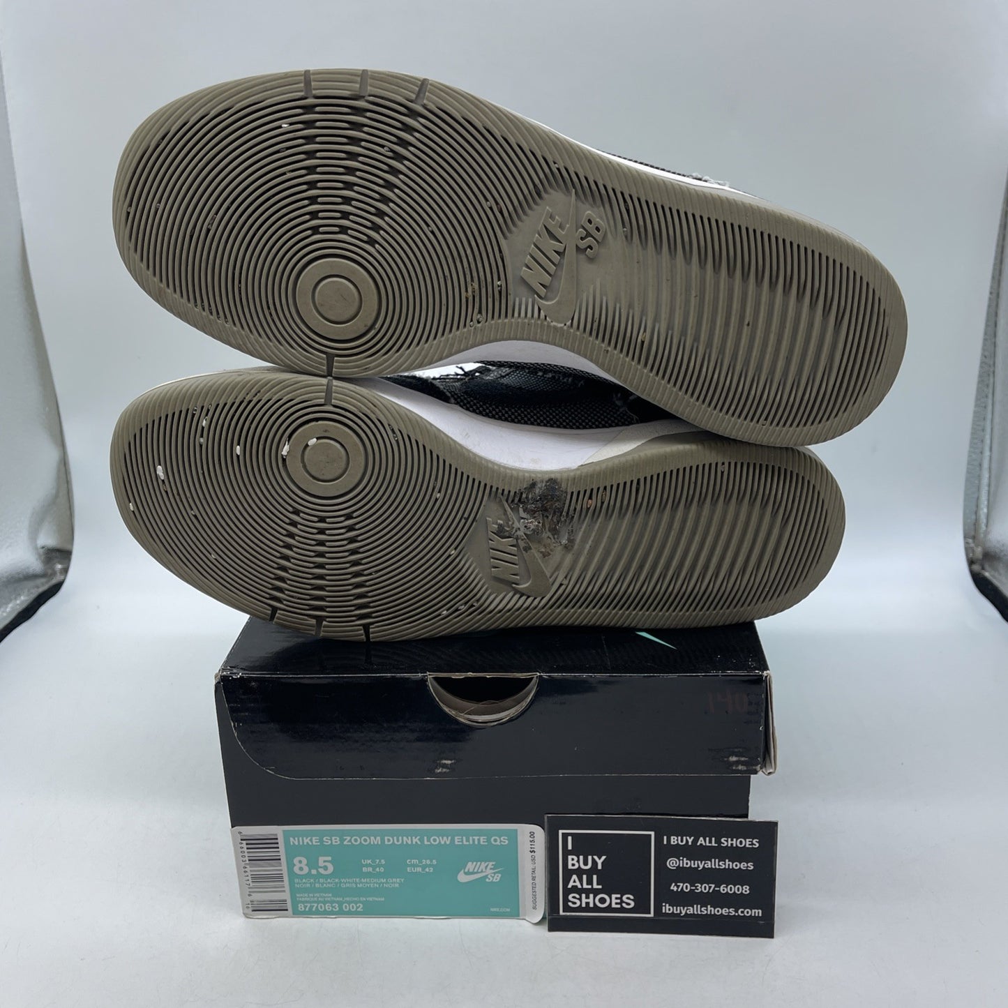 Size 8.5 - Medicom Toy x Nike SB Dunk Elite Low Black (877063-002)