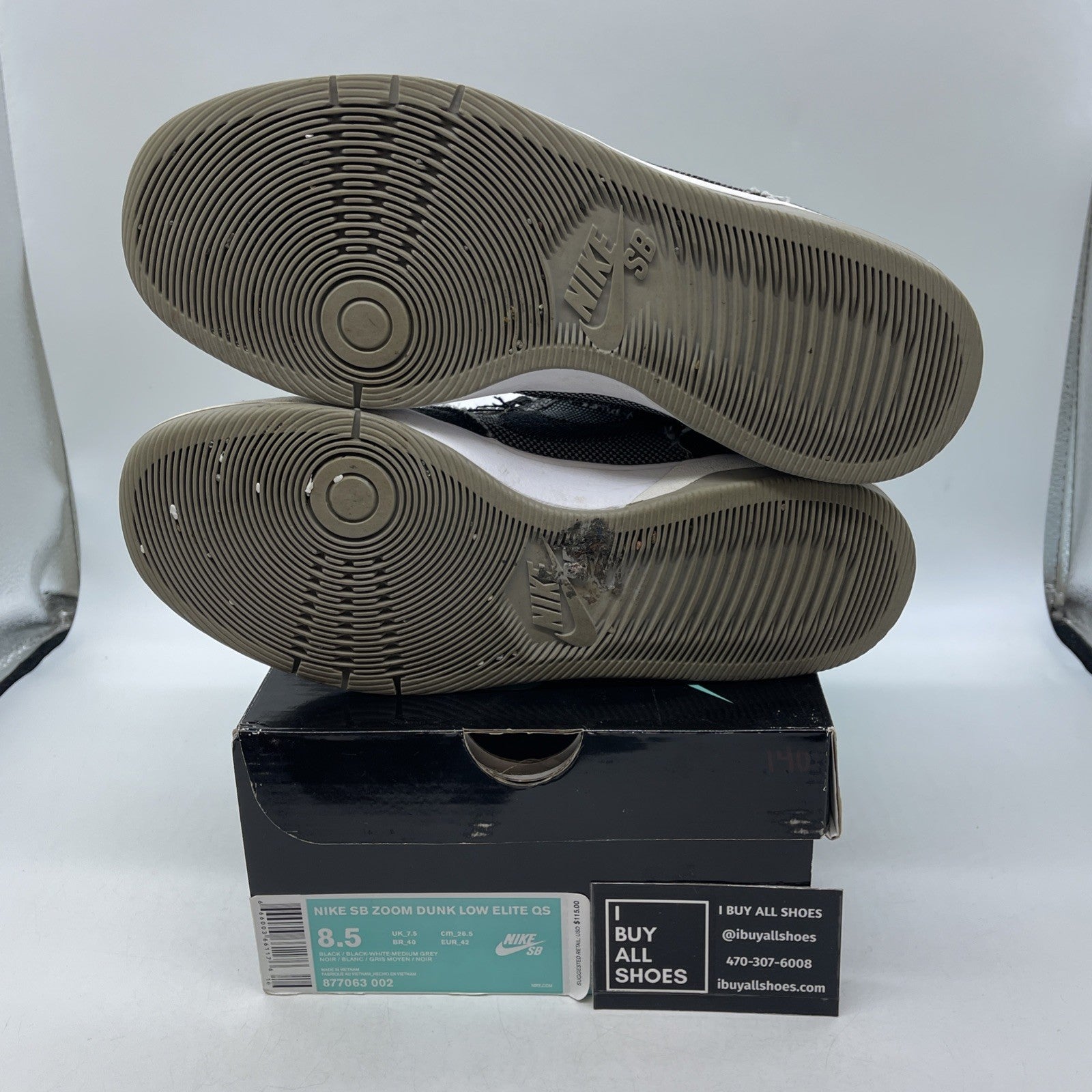 Size 8.5 - Medicom Toy x Nike SB Dunk Elite Low Black (877063-002)