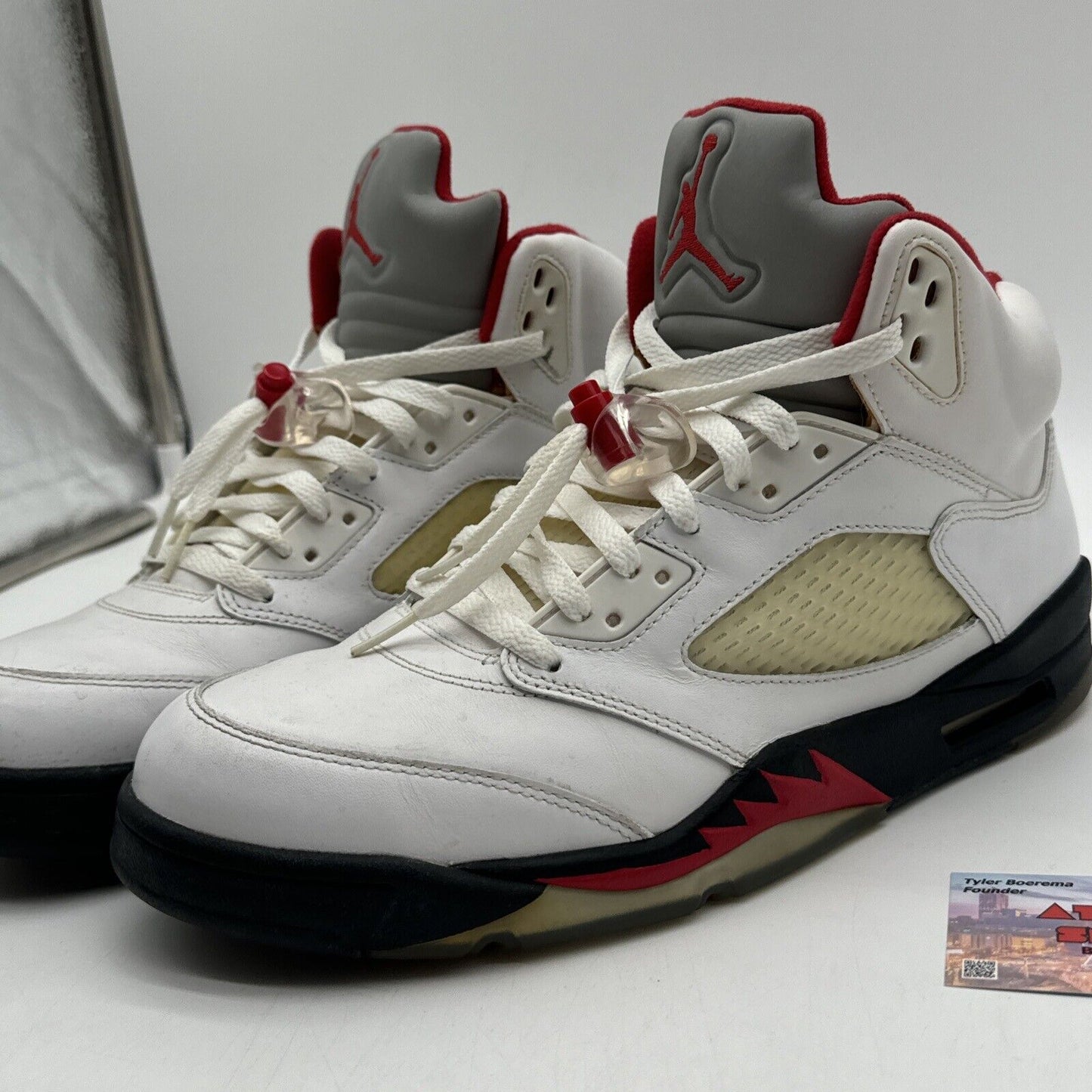 Size 11 - Jordan 5 Retro Fire Red 2013 Silver Black Icy Sole Aged Like Wine Fire