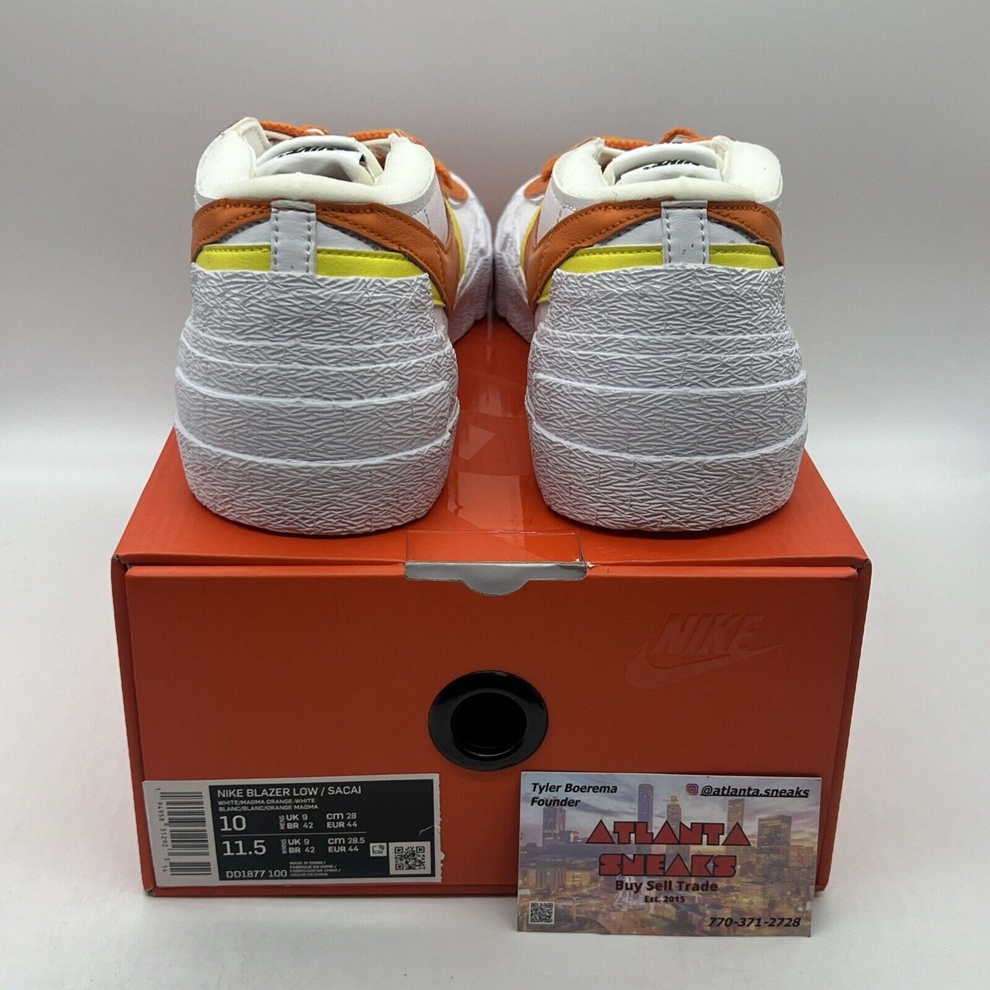 Size 10 - Nike Blazer Low x Sacai Magma Orange Brand New Og All