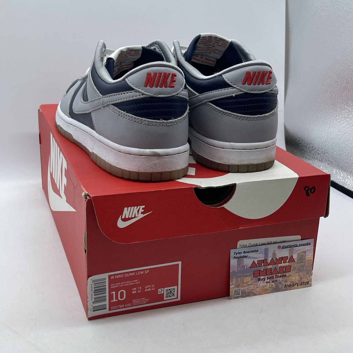 Size 10 - Nike Dunk Low SP College Navy 2021 Grey Red Suede Leather (DD1768-400)