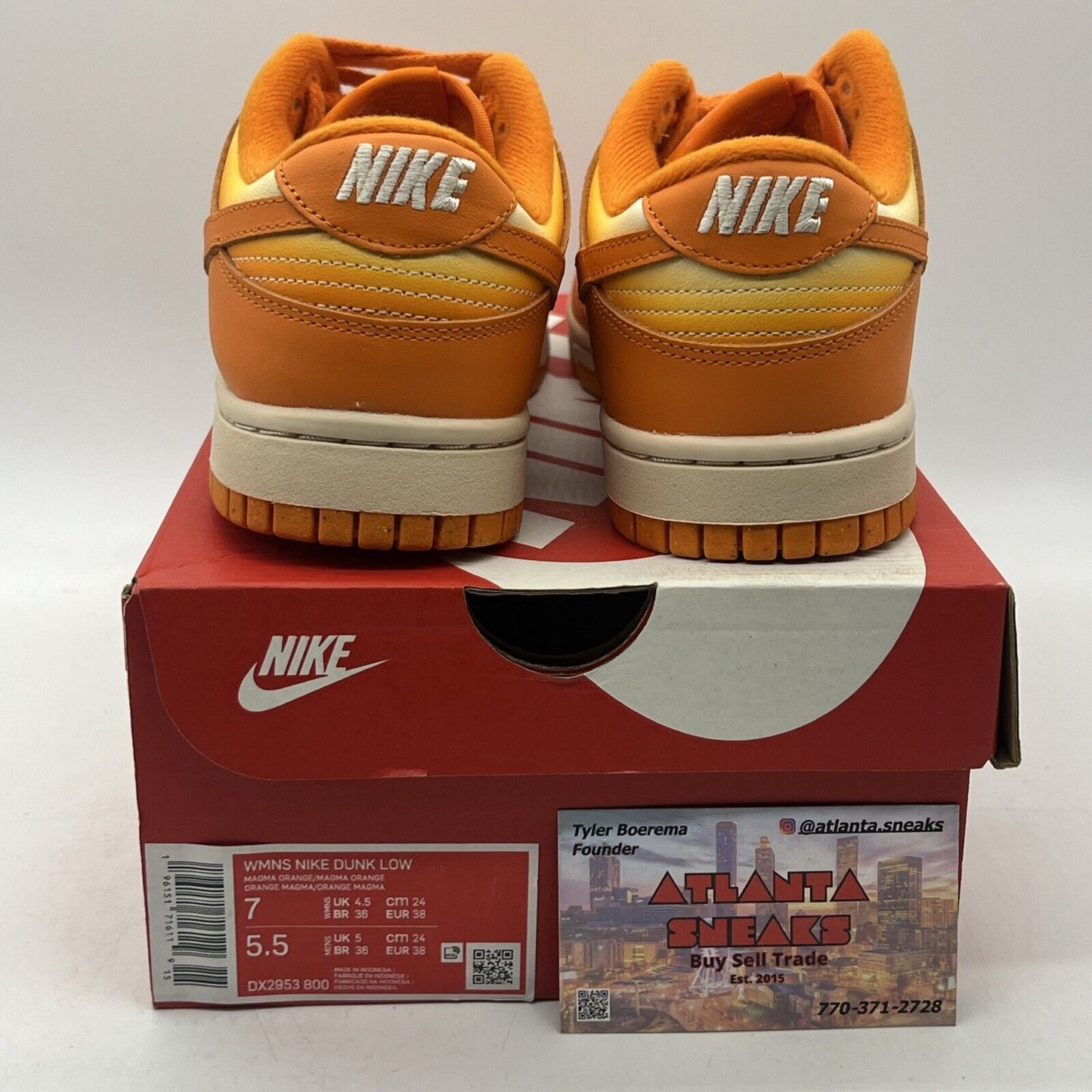 Size 7 - Nike Dunk Low Magma Orange W Yellow White Leather (DX2953-800)