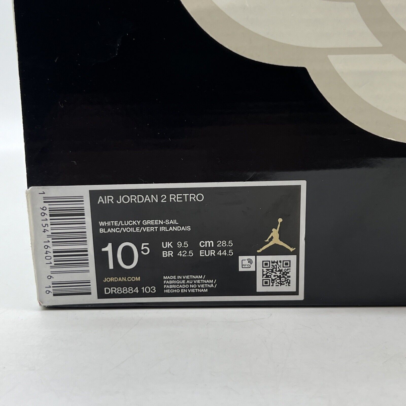 Size 10.5 - Jordan 2 Retro Lucky Green White Grey Leather (DR8884-103)